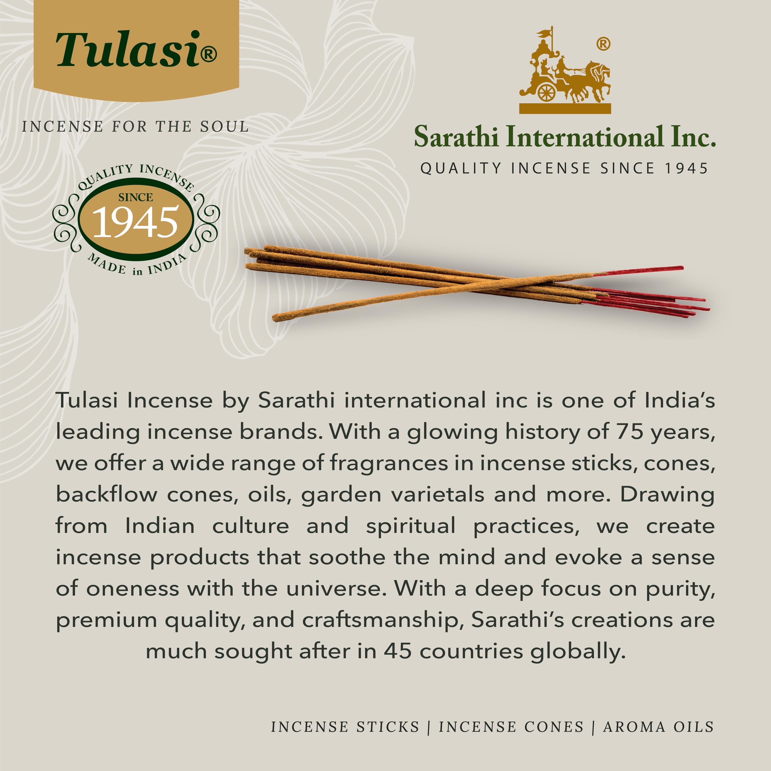 Premium Red Rose Incense Sticks - Box of 6 Hexagonal Tubes (20 Sticks Each) by Tulasi - Perfect for Meditation, Yoga & Aromatherapy