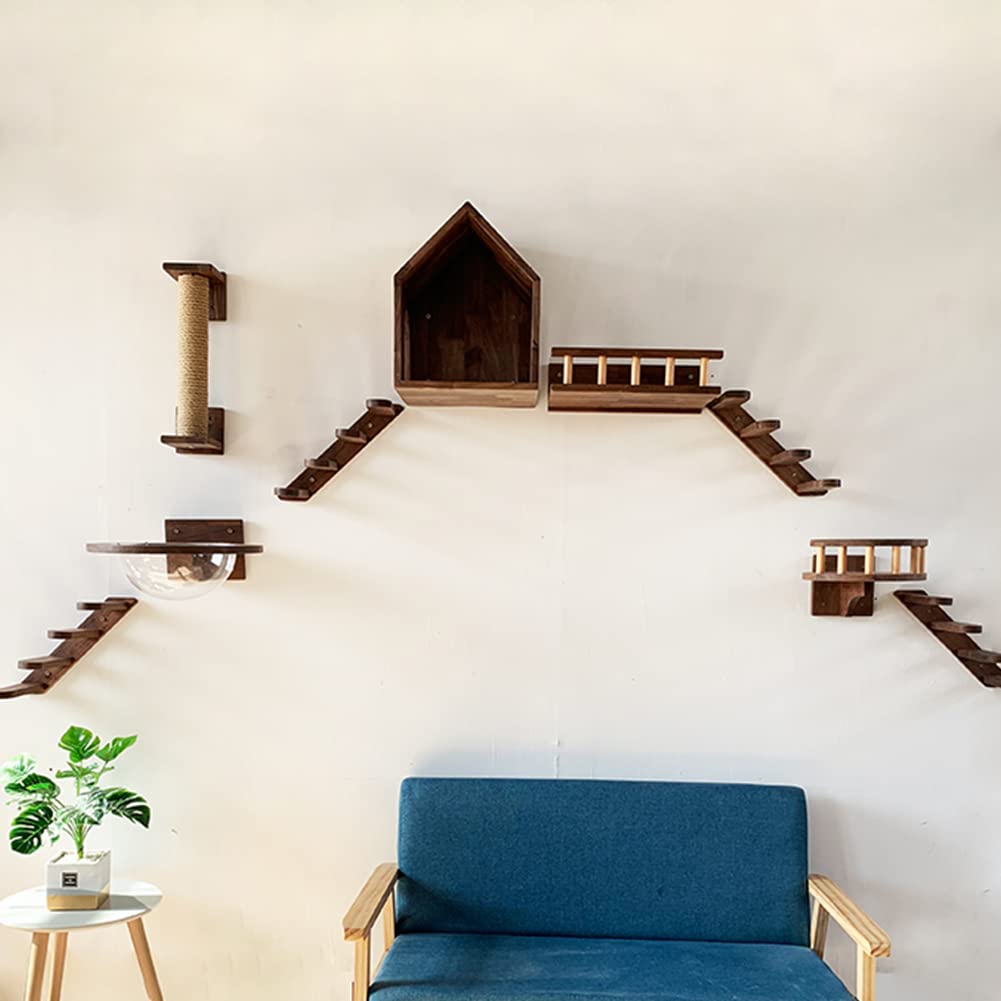 Wooden Wall-Mounted Cat House - Cozy Cat Bed, Perch & Shelf for Indoor Cats | Perfect for Small Spaces & Home Decoration | Durable Cat Furniture for Climbing & Lounging