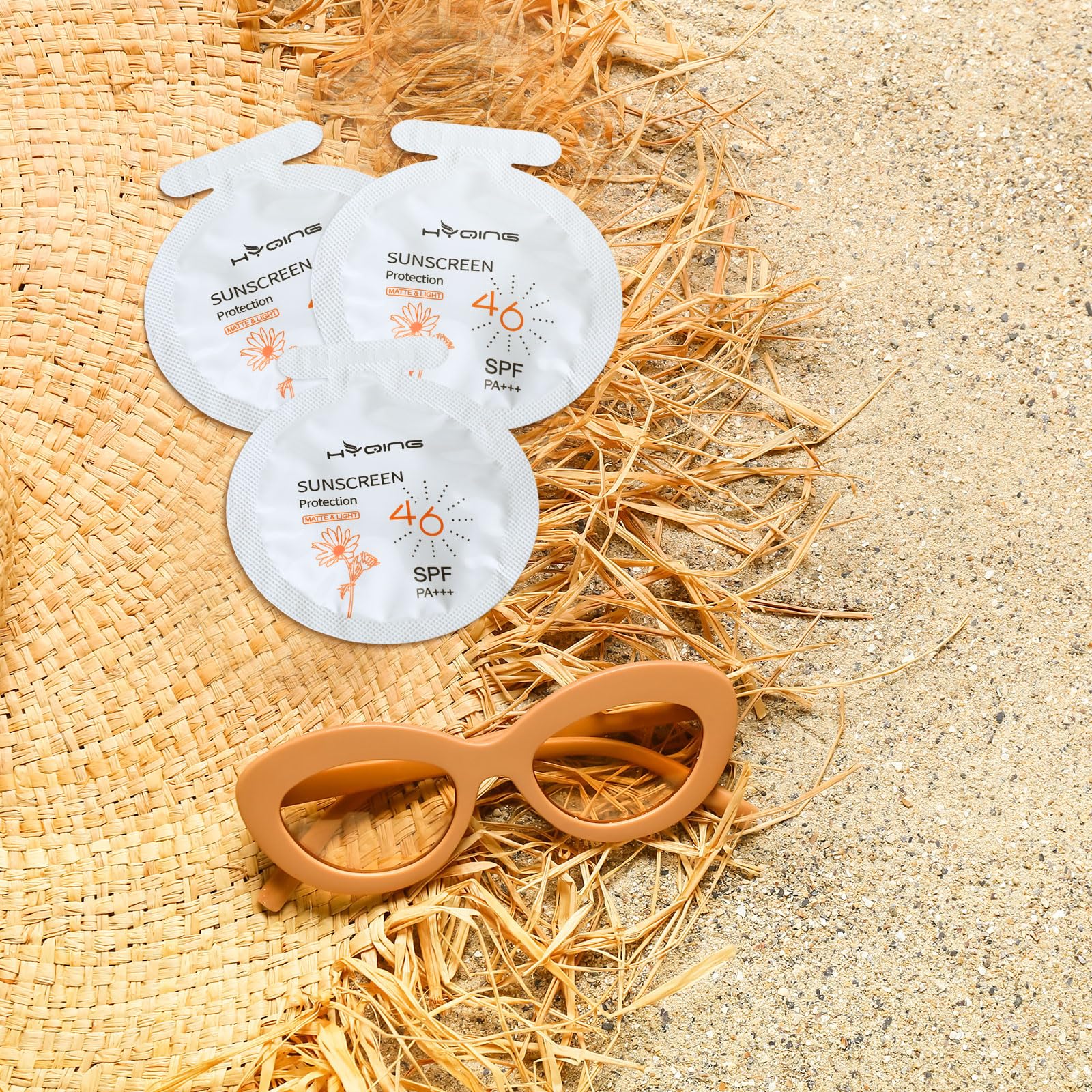 150 Pcs Mini Travel Size Sunscreen Packets SPF 46+ - Bulk Sunscreen for Summer, Beach, Pool & Outdoor Activities - Perfect Party Favors for Women & Girls