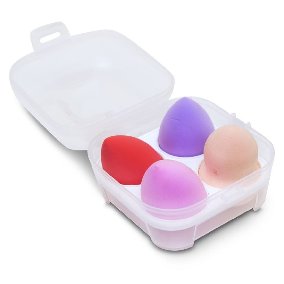 Adbeni Makeup Sponges Set of 4 - Premium Beauty Blender for Foundation, Cream & Powder - Includes Egg Case Holder - Perfect for Professional Makeup Application & Everyday Blending