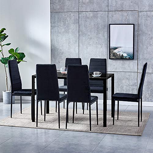 Black Velvet Chairs With Table