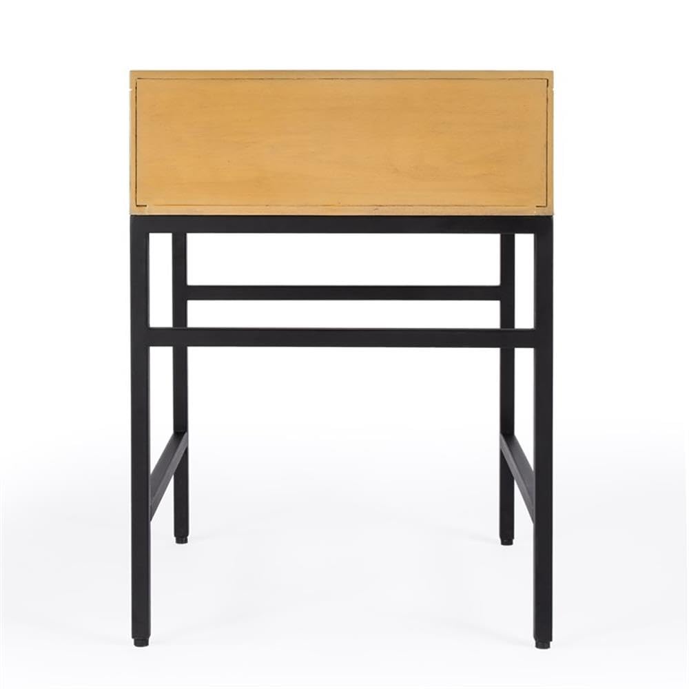 Butler Specialty Hans 1 Drawer Natural Wood and Iron End Table - Nightstand, Living Room Accent, Bedside Table for Home Decor