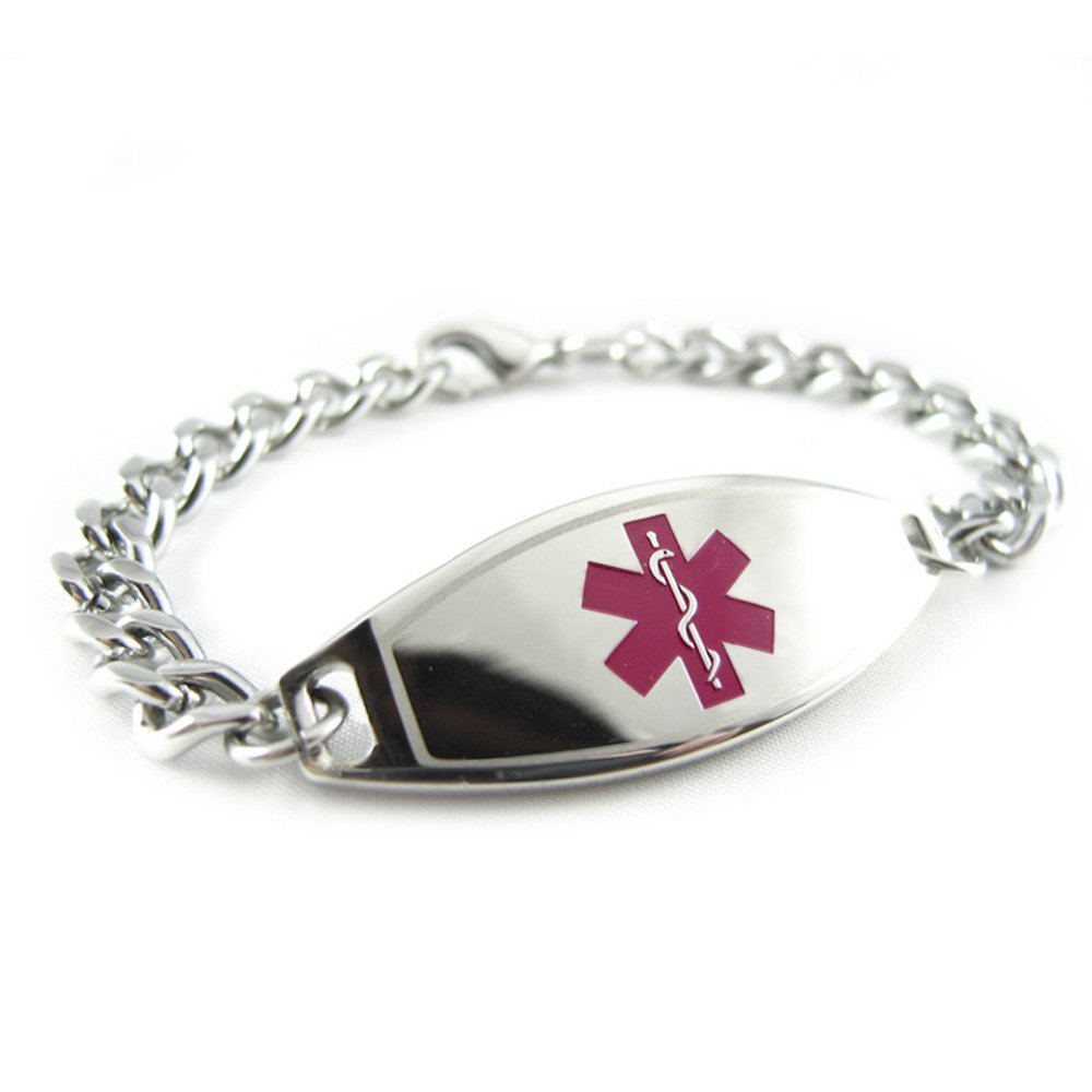 Custom Hypoglycemia Medical ID Bracelet - Personalized Engraved Purple Alert Bracelet for Diabetes & Low Blood Sugar Emergency