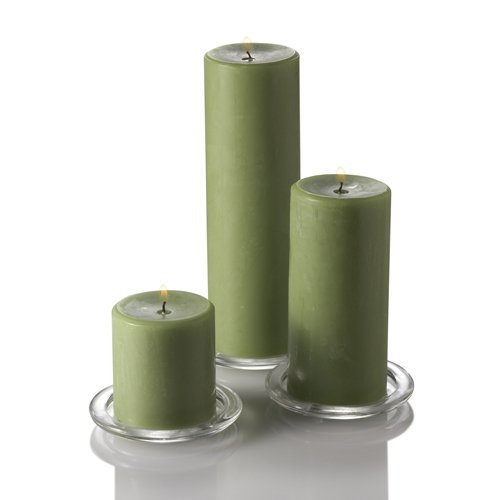Richland® Green Pillar Candles Set of 18 - Unscented 6-Inch Taper Candles for Weddings, Parties, and Home Decor
