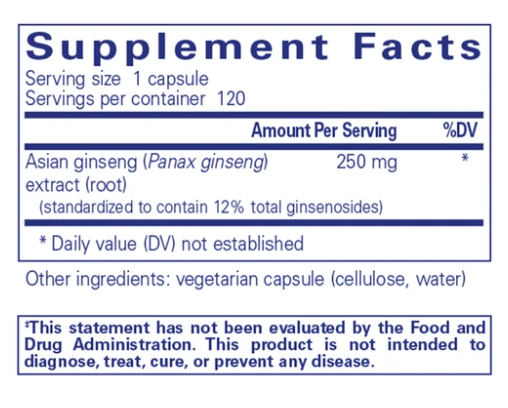 Premium Panax Ginseng 250mg Capsules (120 Count) - Natural Energy Booster & Immune Support for Men & Women - Perfect for Daily Wellness, Workout Recovery & Stress Relief
