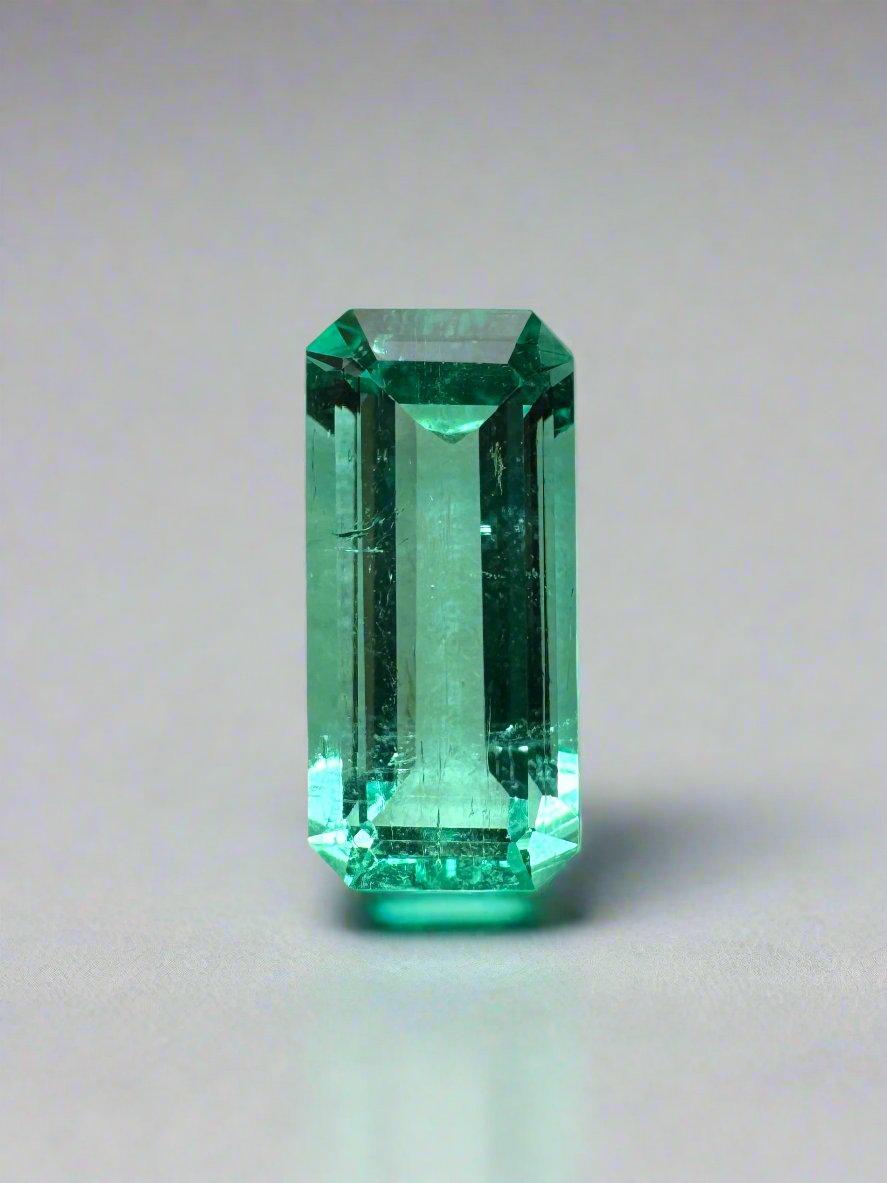 1.65 Carat 11x5mm Loose Natural Colombian Emerald Gemstone - Elongated Emerald Cut for Jewelry Making, Engagement Rings & Luxury Gifts