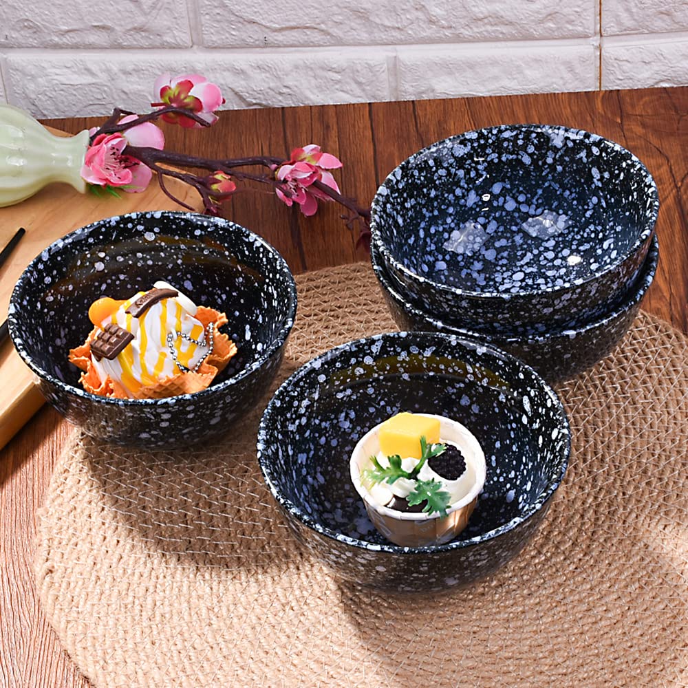 Premium Japanese Rice Bowl Set of 4 - Handcrafted Ceramic Bowls for Sushi, Soup, Noodles & Asian Cuisine | Microwave & Dishwasher Safe | Perfect for Home Dining & Restaurant Use