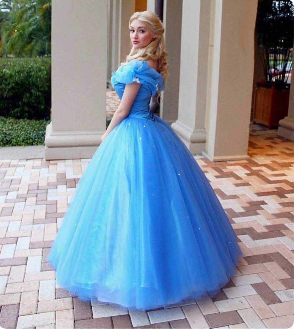 Elegant Off Shoulder Princess Prom Gown - Women's Cinderella Quinceanera Dress with Butterfly Details | Long Formal Wedding Gown for Ball, Party & Special Occasions