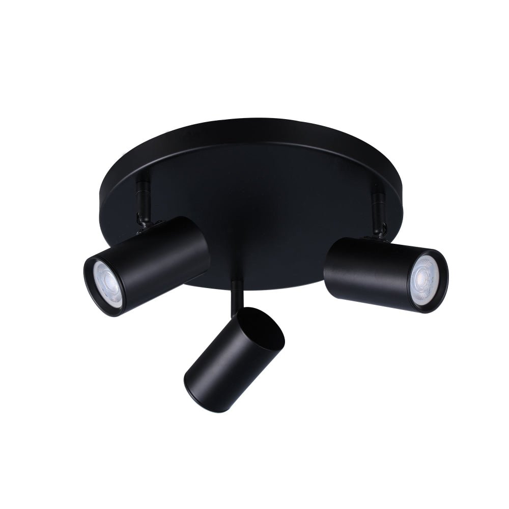 Aster Modern 3-Light Round Flush Mount Ceiling Lamp in Black - Perfect for Living Room, Bedroom, or Kitchen Lighting