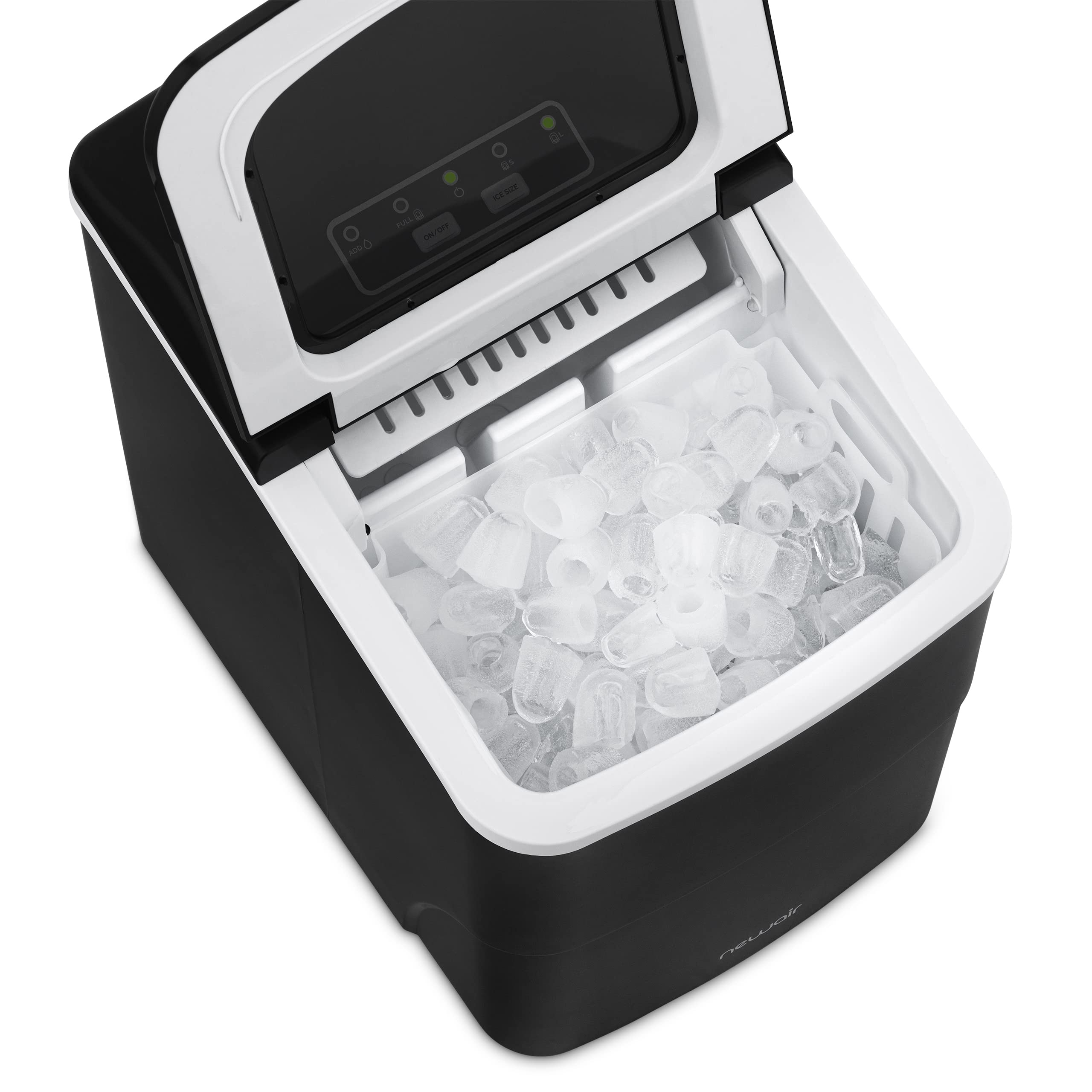 Newair 26 lbs. Countertop Bullet Ice Maker - Portable Ice Machine in Matte Black with Intuitive Controls | Large & Small Ice Size Options | Easy to Clean BPA-Free Parts | Perfect for Cocktails, Whiskey, Soda & Beverages | Ideal for Home Bars, Parties & Office Use