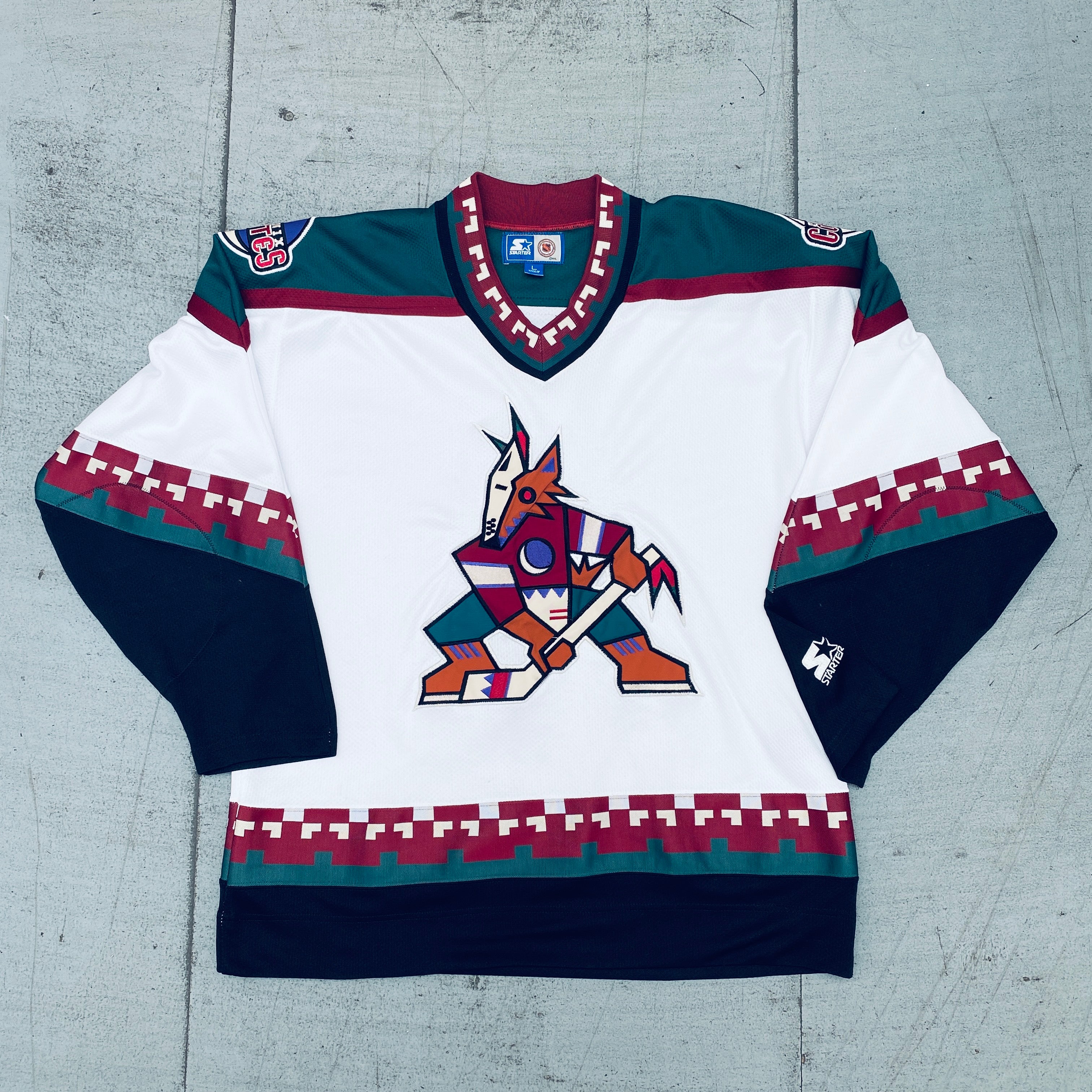 Authentic 1997 Phoenix Coyotes Starter Kachina Hockey Jersey - Size Large | Vintage NHL Hockey Fan Gift & Collectible | Perfect for Game Day, Cosplay & Sports Memorabilia Display