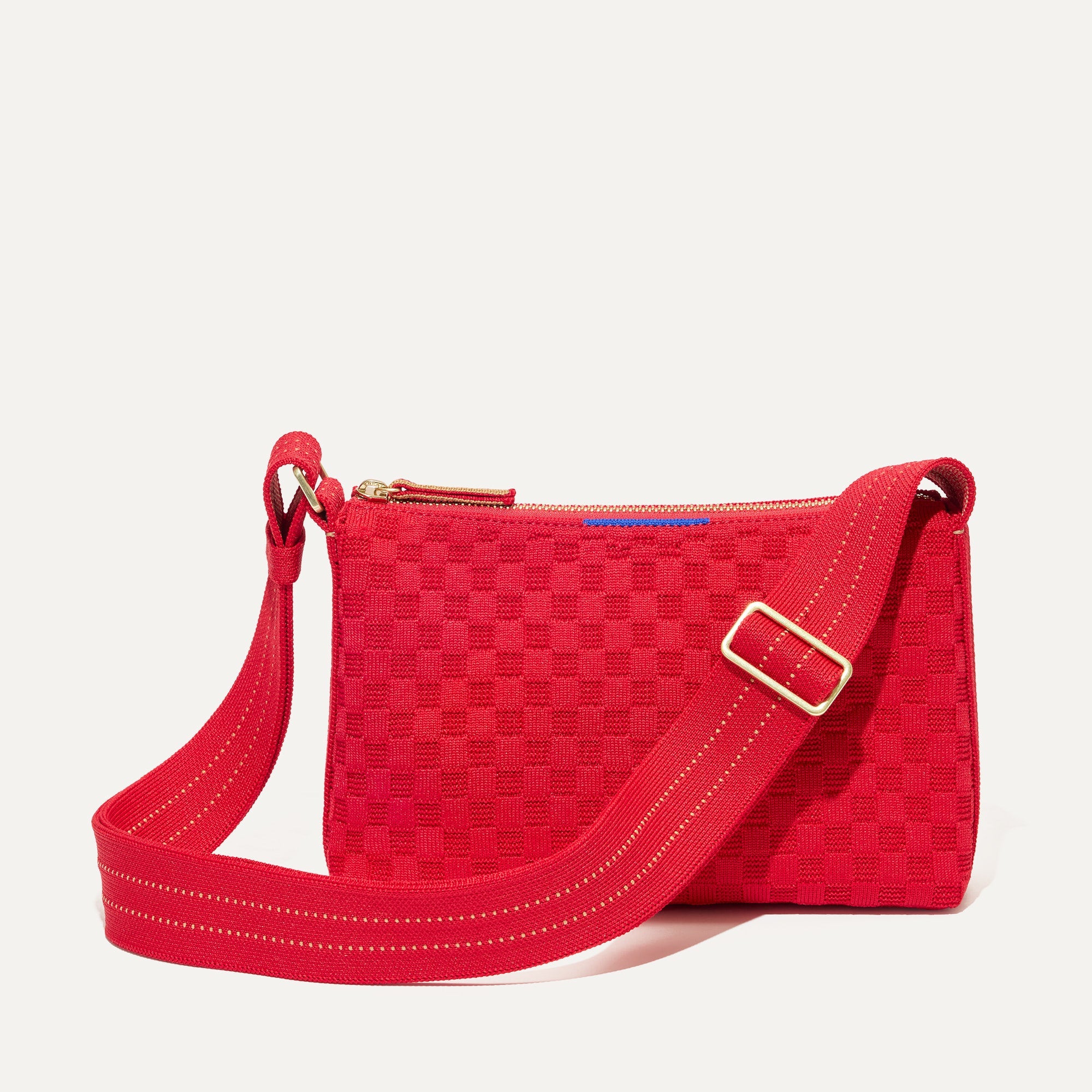 Stylish Red Crisp Basketweave Crossbody Bag for Women - Fashionable Casual Shoulder Purse for Daily Use, Shopping, and Travel