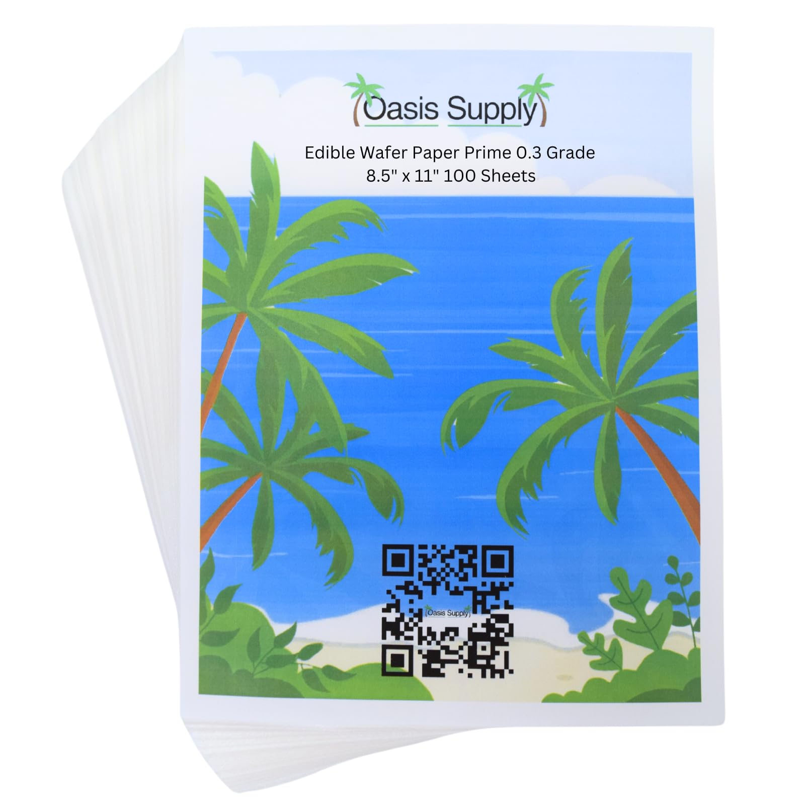 Oasis Supply Edible Wafer Paper 8x11 Inches - 100 Sheets for Cake Decorating, Edible Printing & DIY Desserts | Perfect for Birthday Cakes, Cupcakes & Wedding Treats