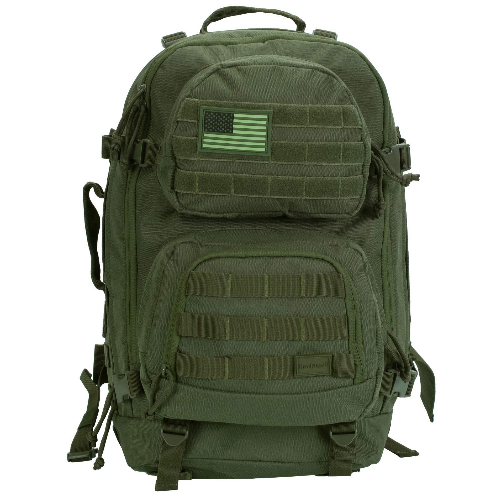 Rockland Military Tactical Laptop Backpack - Durable 17 Inch Laptop Bag with Multiple Pockets, Water Resistant Green Backpack for Men & Women - Perfect for Travel, Hiking, School & Work Commute