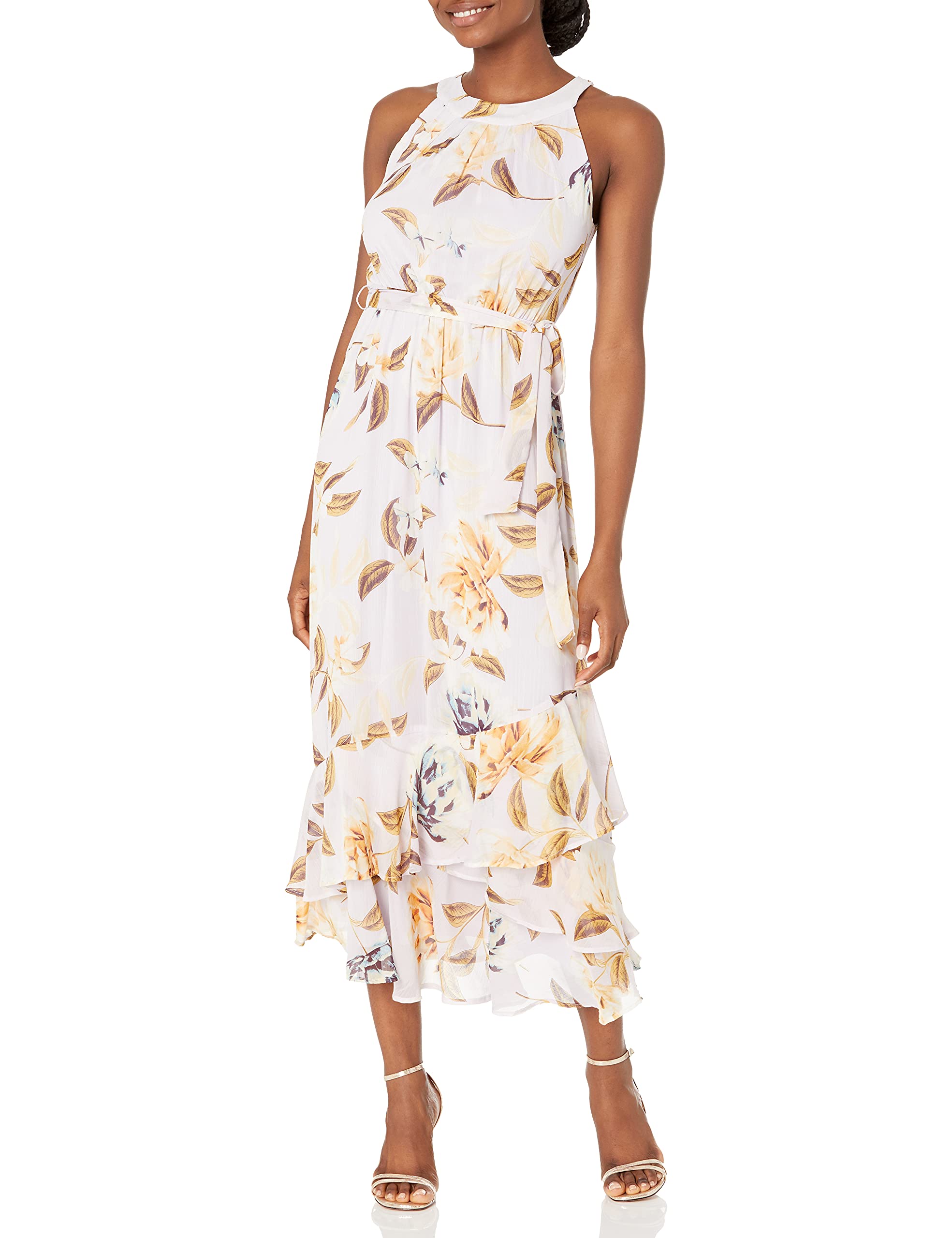 Calvin Klein Women's Floral Printed Summer Dress - Lightweight & Breathable for Beach, Vacation, and Casual Outings