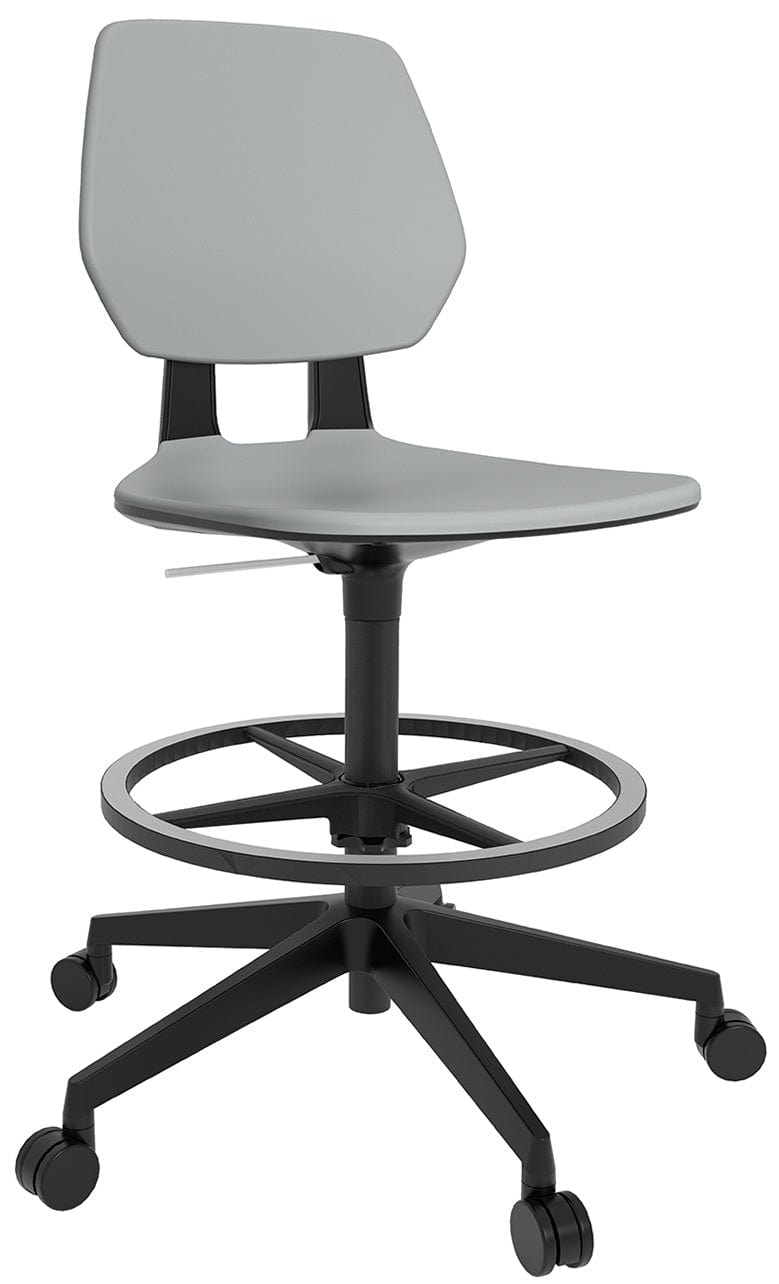 Safco 7827BL Commute Petite Drafting Chair - Adjustable Height Ergonomic Office Chair for Small Spaces, Home & Studio Workspaces