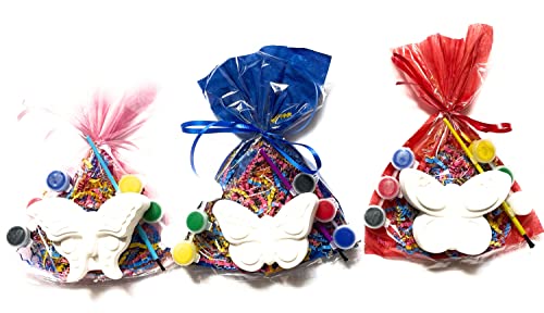 20 Creative DIY Butterfly Painting Party Favors for Girls Ages 2-5 - Bulk Pack of 20 Bags for Birthday Parties, Classroom Activities & School Events - Educational Developmental Arts & Crafts Gift