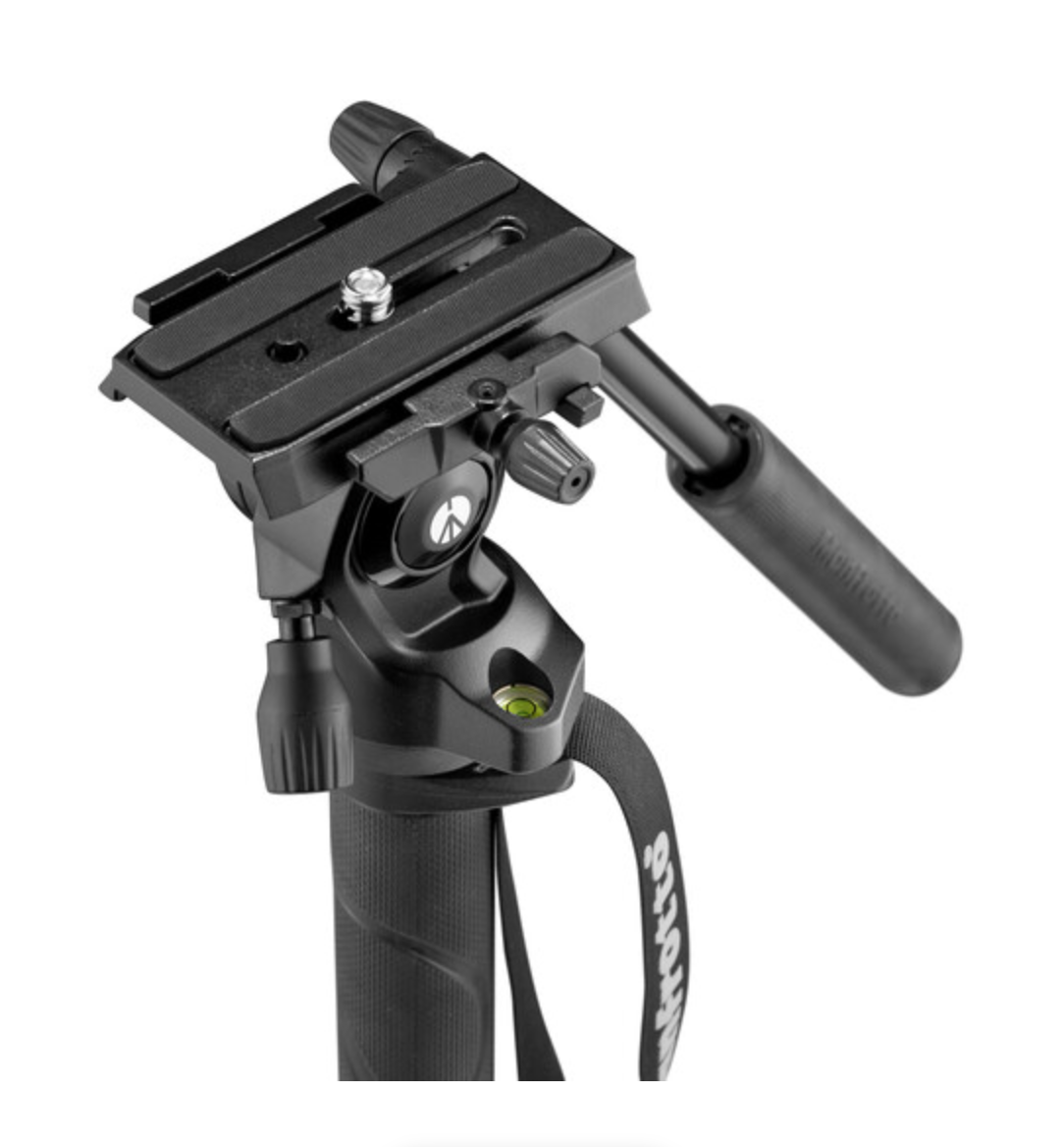 Manfrotto Element MII Video Monopod Kit - Lightweight Aluminum Camera Monopod with Fluid Head for DSLR & Mirrorless Cameras - Perfect for Travel, Vlogging & Professional Videography