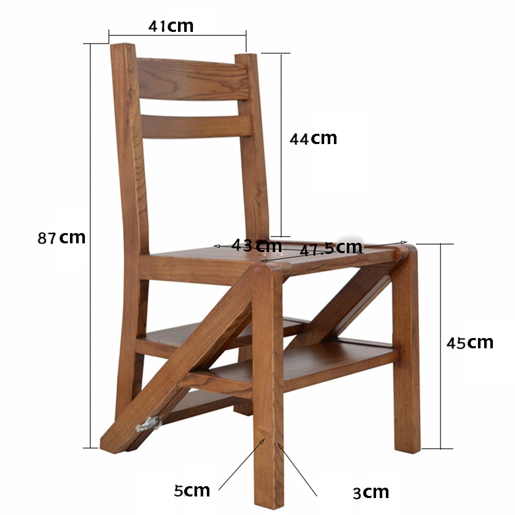 AYVADA Foldable Wooden Step Stool Ladder - Multipurpose Storage Shelf for Books, Plants & Home Decor - Max Load 150kg - Perfect for Small Spaces, Libraries & Home Organization