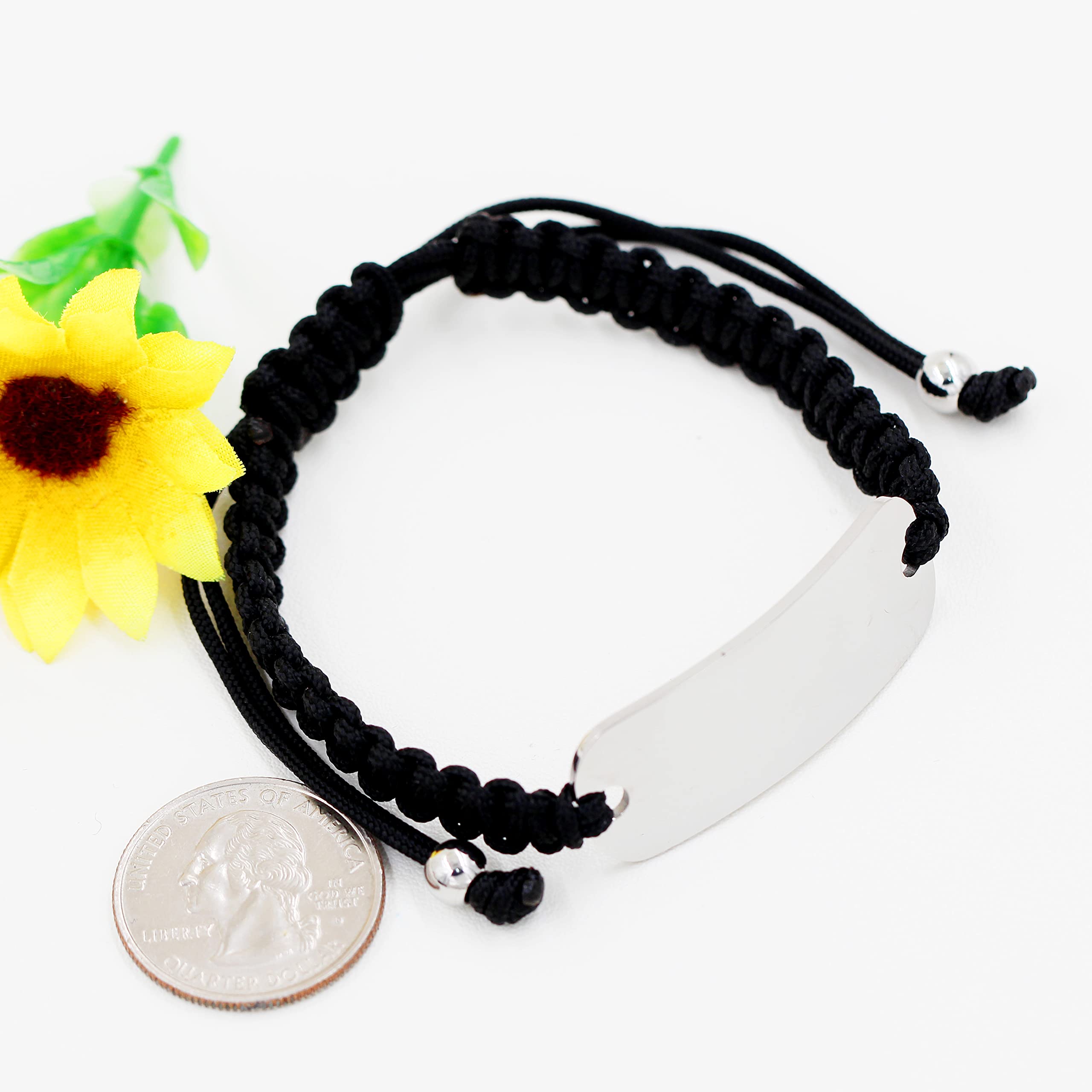 Uloveido Personalized Name ID Braided Bracelet Set - Custom Engraved Handmade Bracelets for Men & Women (Y1303) - Perfect for Couples, Gifts, Anniversaries & Everyday Wear