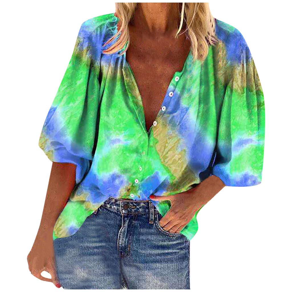 Women's Long Sleeve V-Neck Graphic T-Shirt - Sexy Boho Blouse for Fall Fashion | Casual Outfits, Layering & Everyday Wear