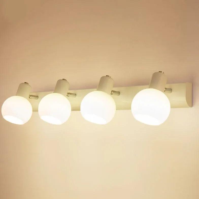 Modern White Round Glass Lampshade - Elegant Spotlight for Living Room, Bedroom & Office Lighting Decor
