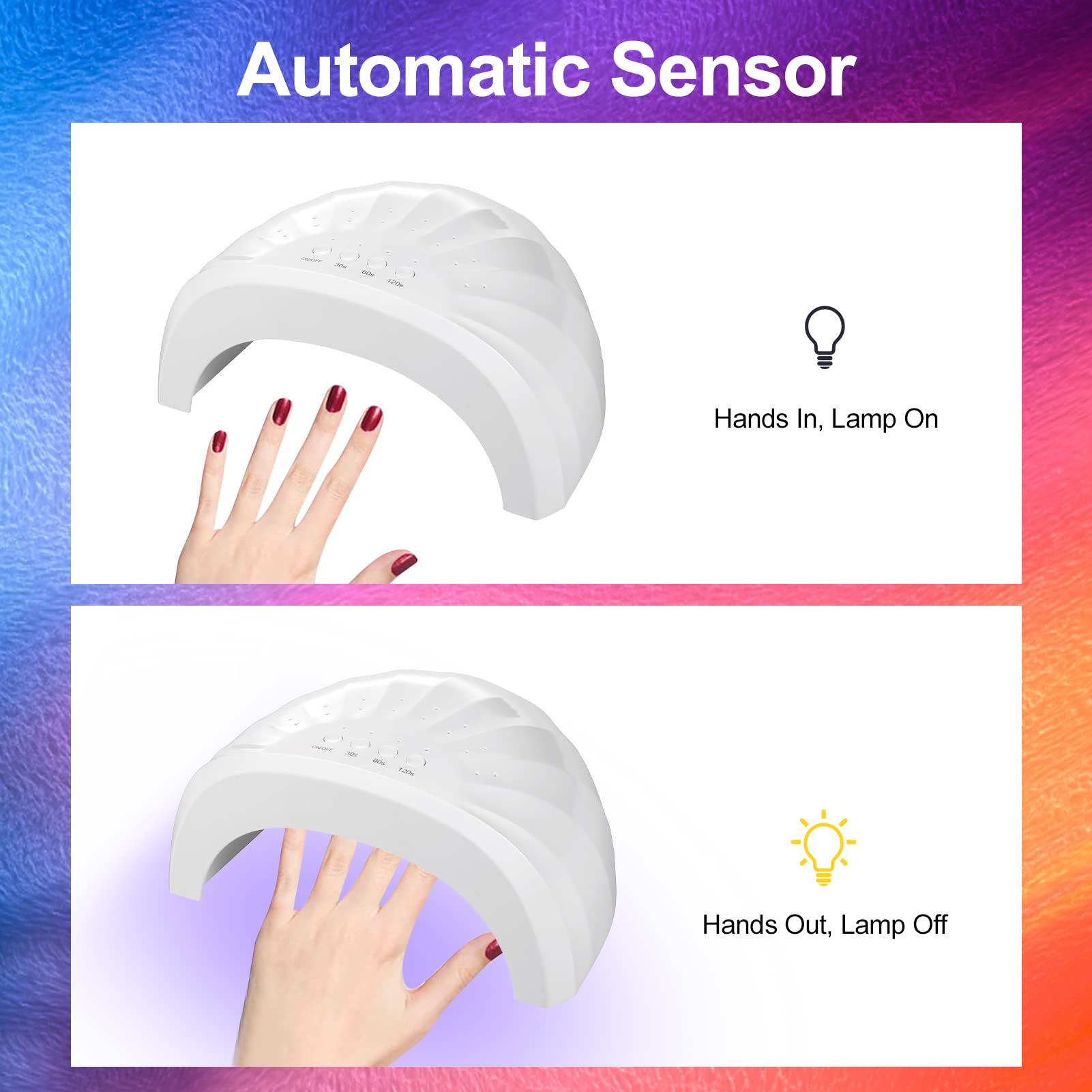 EXCLUZO Professional Nail Dryer Lamp with 3 Timer Settings - Fast UV/LED Curing for Gel Polish, Manicure & Pedicure - Perfect for Home & Salon Nail Care (Great Gift for DIY Nail Enthusiasts)