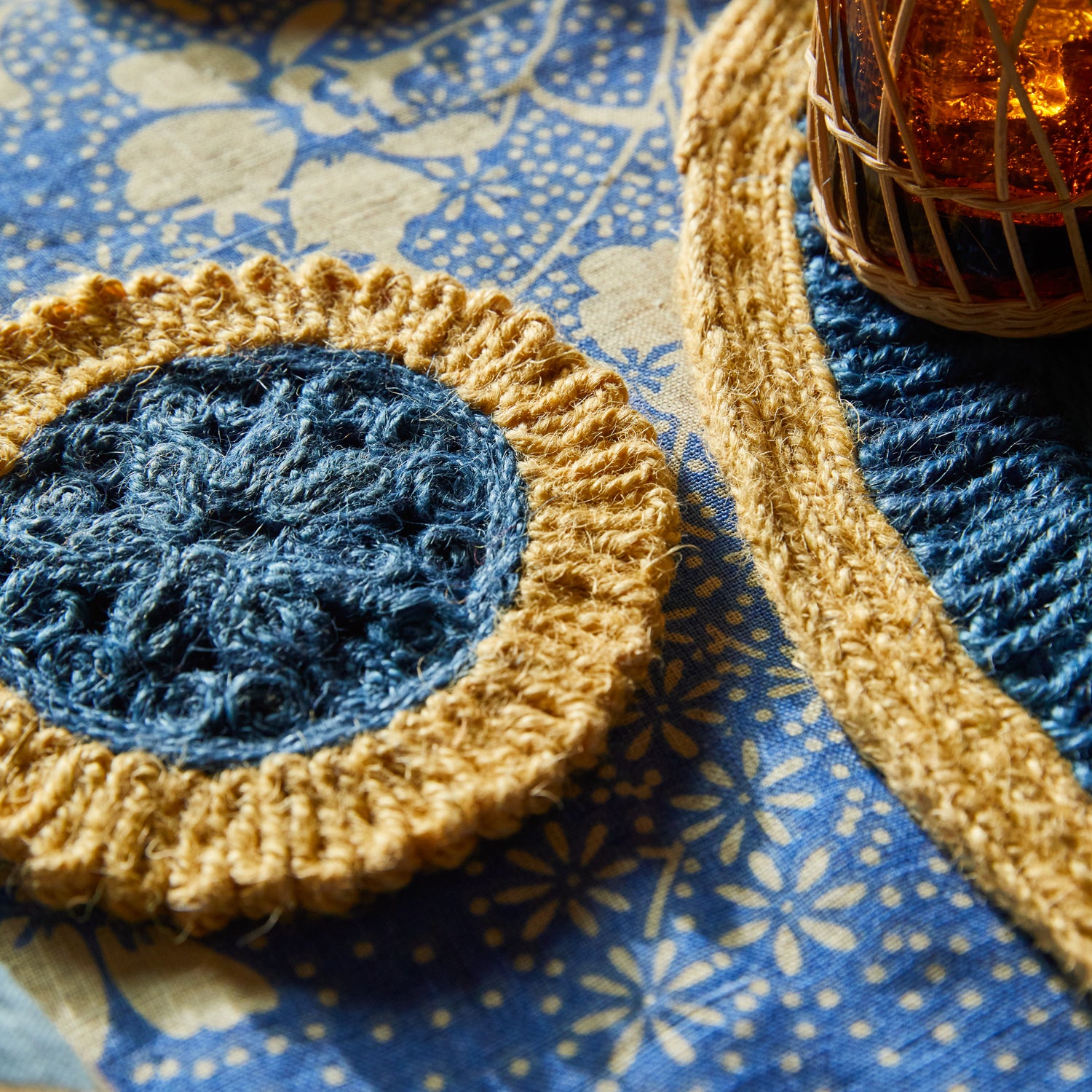 Premium Lapis Lazuli Coaster Set - Elegant Stone Drink Coasters for Home & Office - Perfect for Coffee, Wine, and Beverage Protection