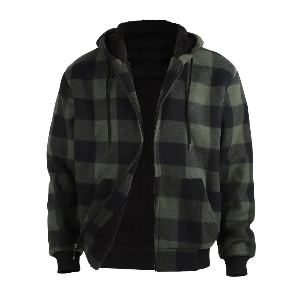 Men's Plaid Sherpa Lined Sweatshirt - Warm Flannel Shirt Jacket for Winter, Cozy Fleece-Lined Pullover for Outdoor Activities & Casual Wear