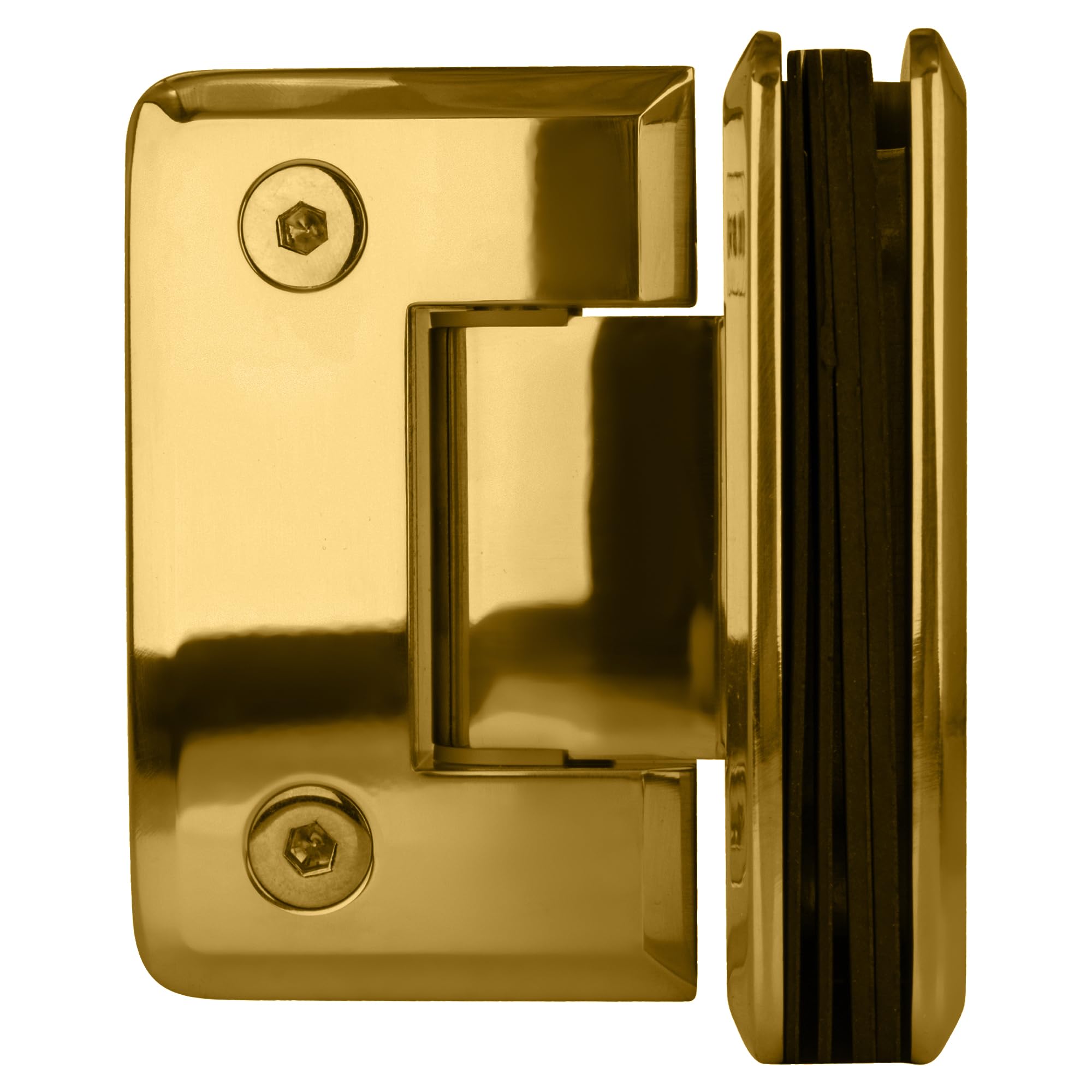 Brixwell H-P90GTG-LB Premium Glass-to-Glass Shower Door Hinge 90 Degree Brass - Durable Bathroom Hardware for Frameless Shower Enclosures & Modern Bathroom Designs