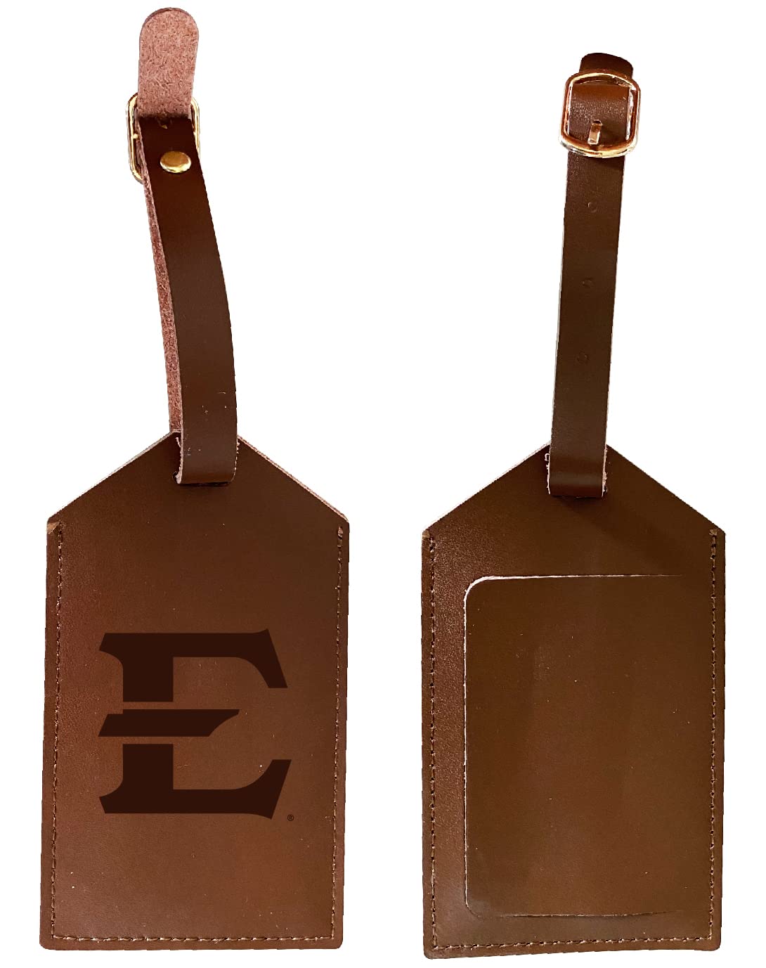 **Personalized East Tennessee State University Leather Luggage Tag - Engraved Officially Licensed Collegiate Gift for Travel & Campus Life**    (*Use Case: Perfect for alumni, students, and fans to showcase school pride while traveling or on campus.*)