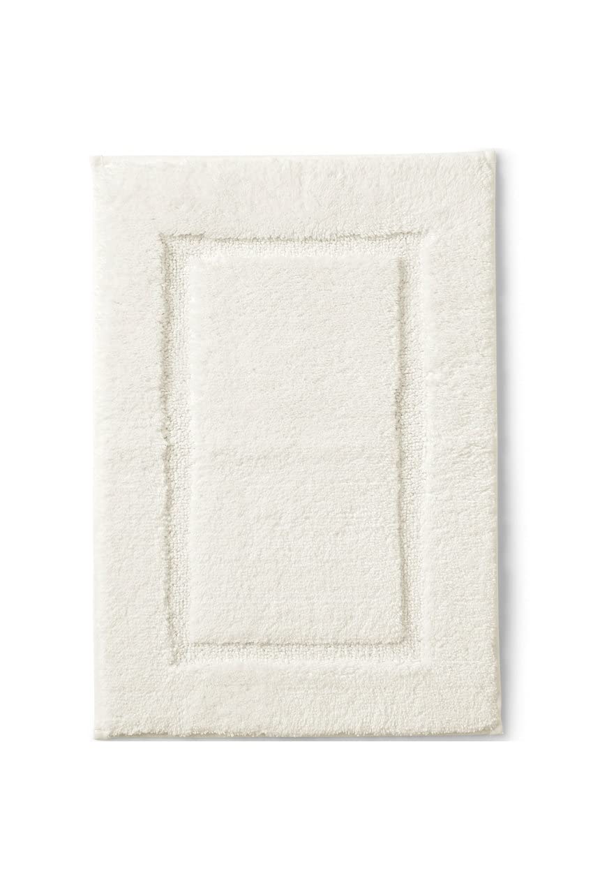Lands' End Supima Cotton Non-Skid Bath Rug - Soft Absorbent Ivory Bath Mat for Bathroom Floor (Medium Size) | Slip-Resistant & Quick-Drying Shower Mat for Safety & Comfort