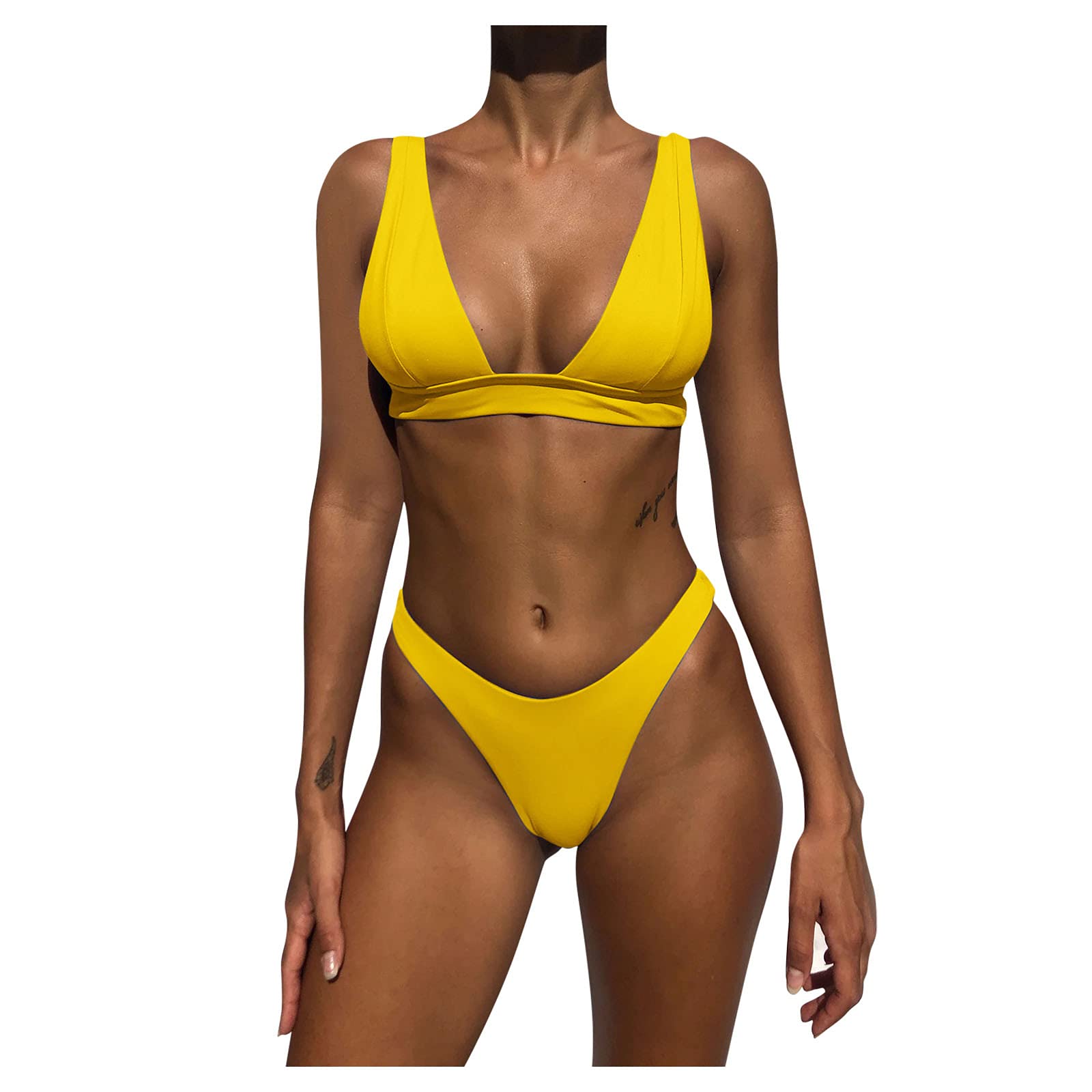Smooto Athletic One Piece Swimsuits for Women & Girls - Comfortable Bathing Suits for Swimming, Beach & Pool - Yellow Size M - 2021 Collection