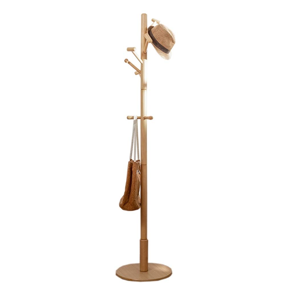 Wooden Coat Rack - Adjustable Floor to Ceiling Clothes Hanger for Living Room, Hallway & Entryway | Easy Assembly & Multiple Color Options | Perfect for Small Spaces & Apartment Organization