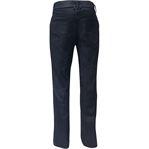 Bull-It SR6 Women's Motorcycle Jeans - Oil Skin Protective Riding Pants (Black, Size 33/W06) for Commuting & Adventure Touring