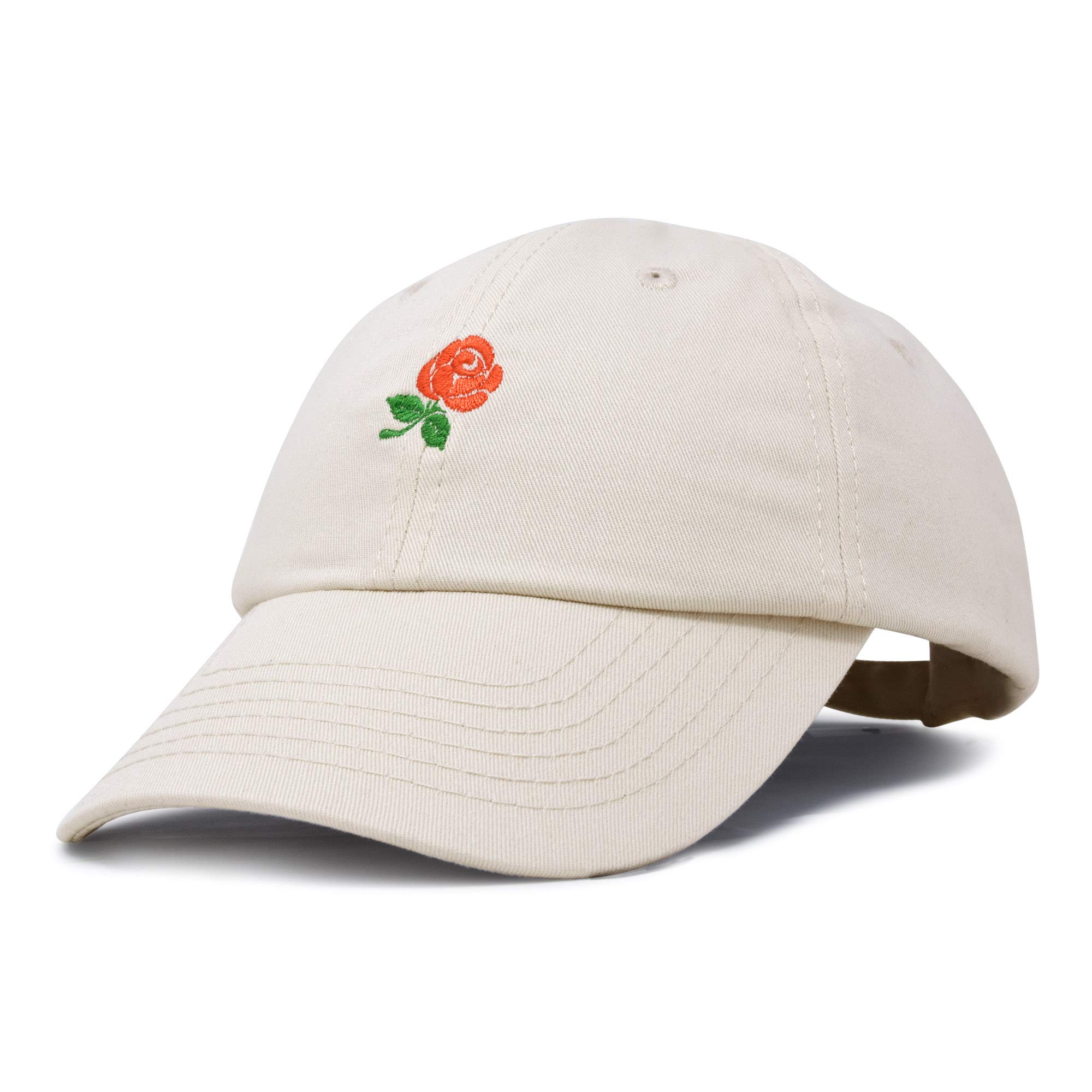 DALIX Women's Rose Baseball Cap - Floral Embroidered Adjustable Sun Hat for Outdoor, Gardening, and Beach Activities