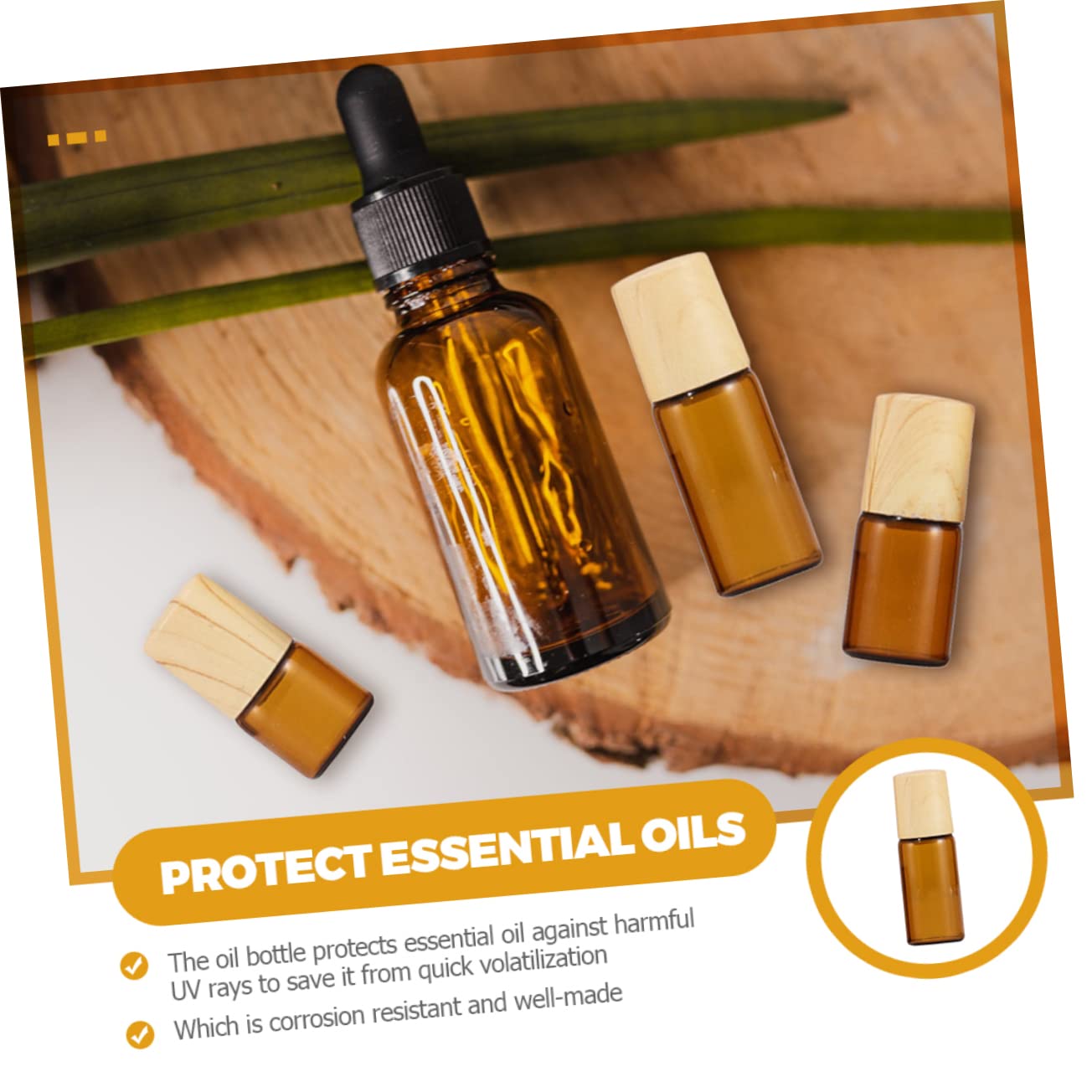 Beavorty 3ml Wooden Cap Essential Oil Roller Bottles - Perfume Roller Balls Set for Aromatherapy, DIY Blends & Travel Size Skincare (Pack of 12) - Perfect for Home Spa, Yoga & On-the-Go Relaxation