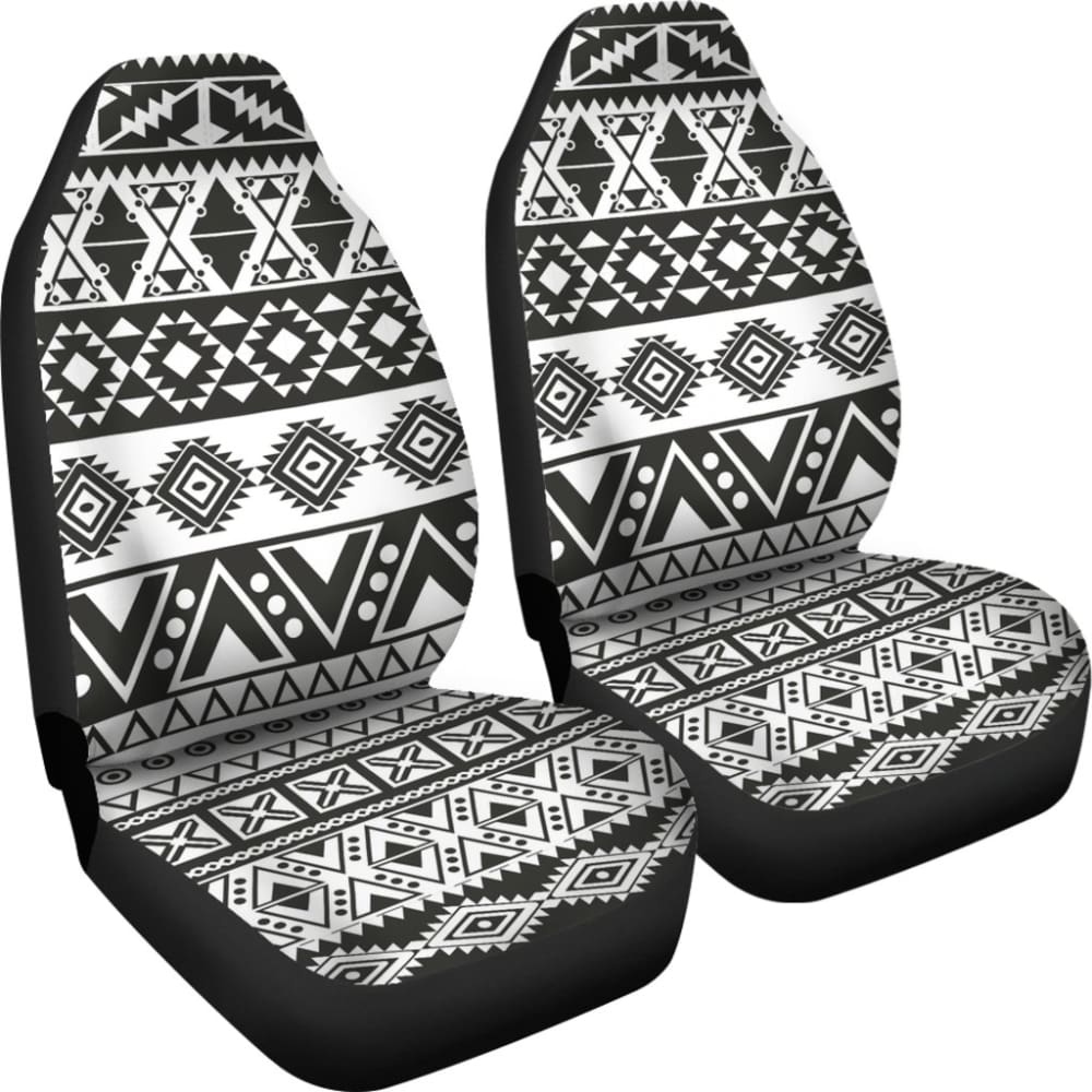 Aztec Pattern Black and White Car Seat Cover - Universal Fit for Cars, Trucks & SUVs - Stylish & Durable Protection for Home, Office or Travel Use
