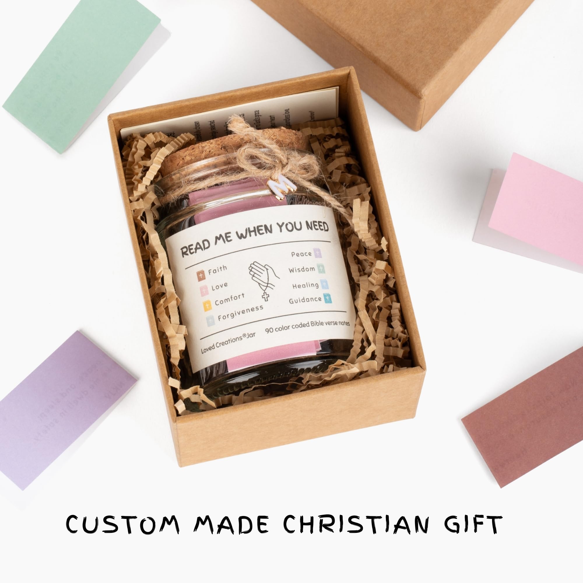 Loved Creations Bible Verse Jar - Christian Gifts for Women & Teens - Prayer & Scripture Inspiration