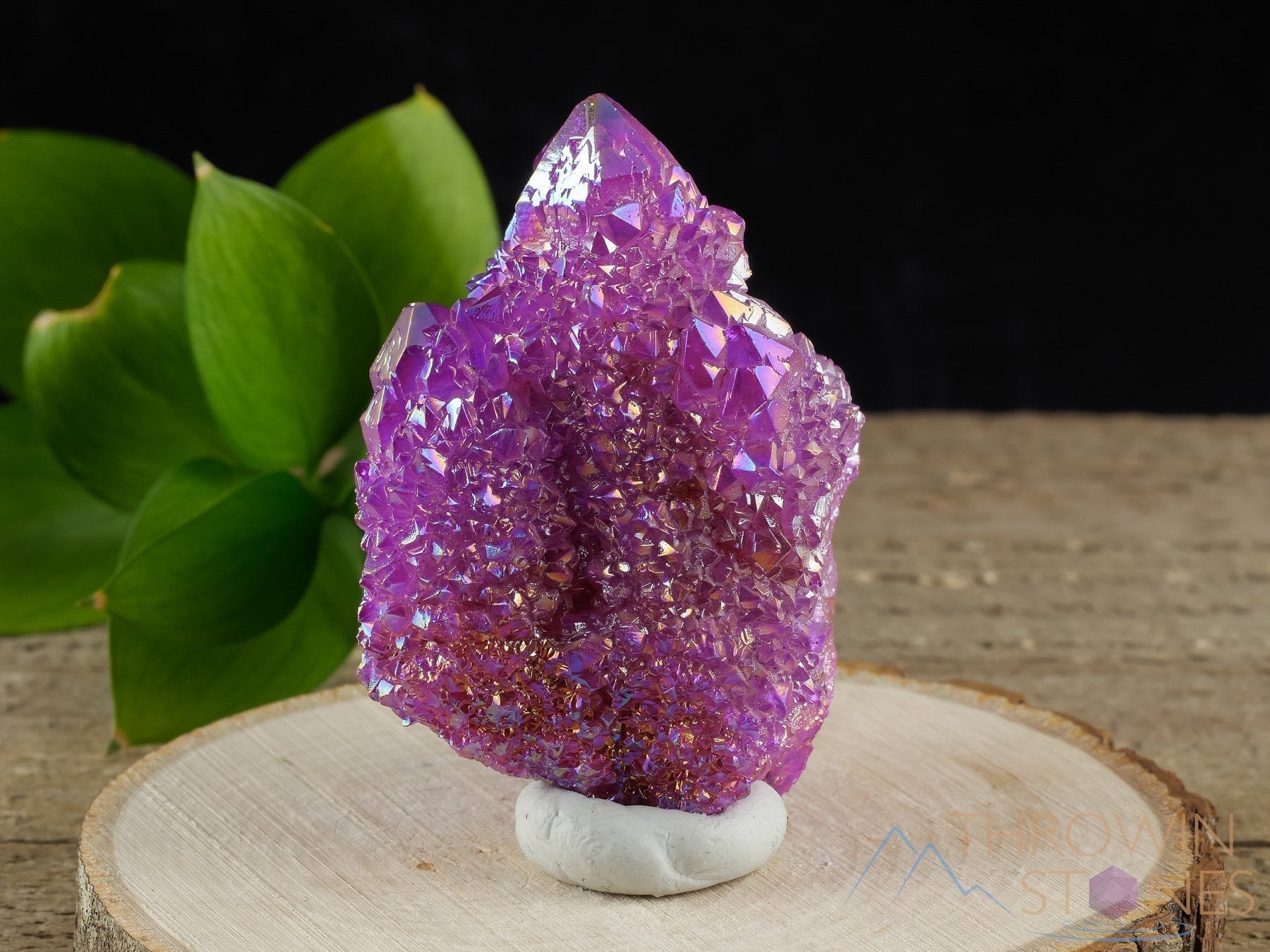 Natural Aura Quartz Crystal Cluster - Ruby Pink Rainbow Quartz for Healing & Metaphysical Use | Spiritual Decor, Meditation & Home Decoration (R0608)