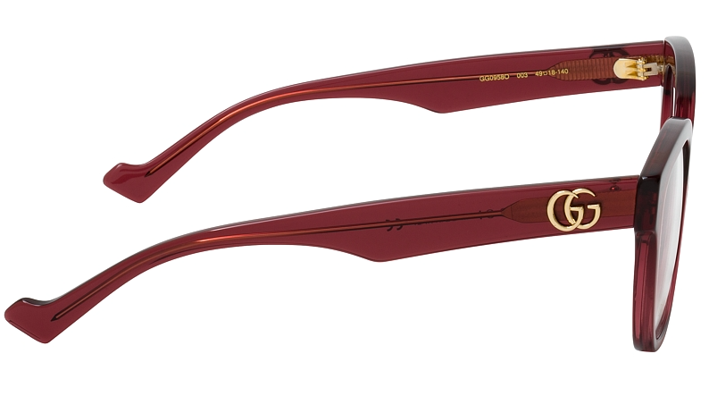 Gucci GG 0958O 006 Burgundy Square Frame Women's Eyeglasses - Stylish Designer Glasses for Women, Perfect for Work, Reading & Fashion Accessories