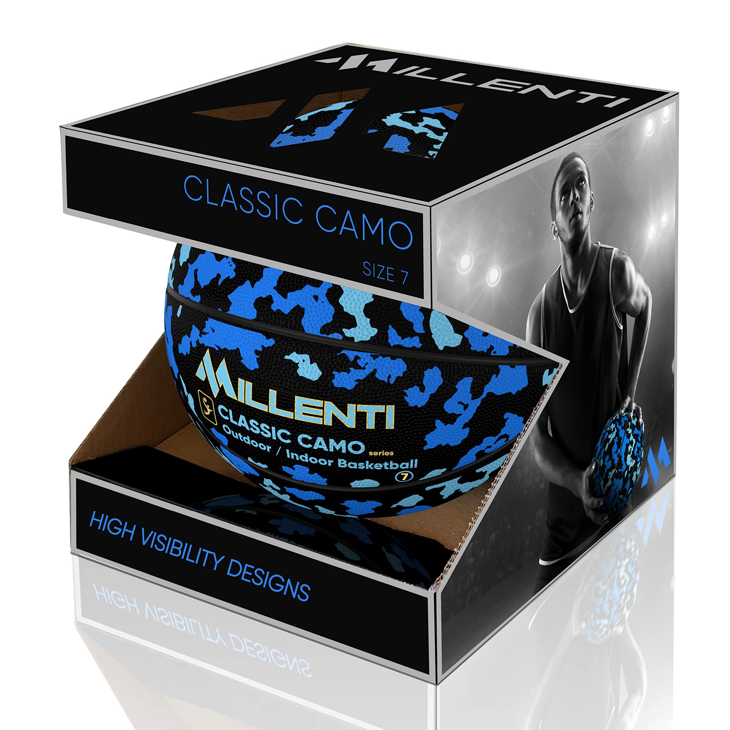 Millenti Street Basketball - Size 5/6/7 for Kids, Youth & Adults | Indoor & Outdoor Basketball for Park, Gym & Backyard Play | Durable Rubber Basketball for Training & Games