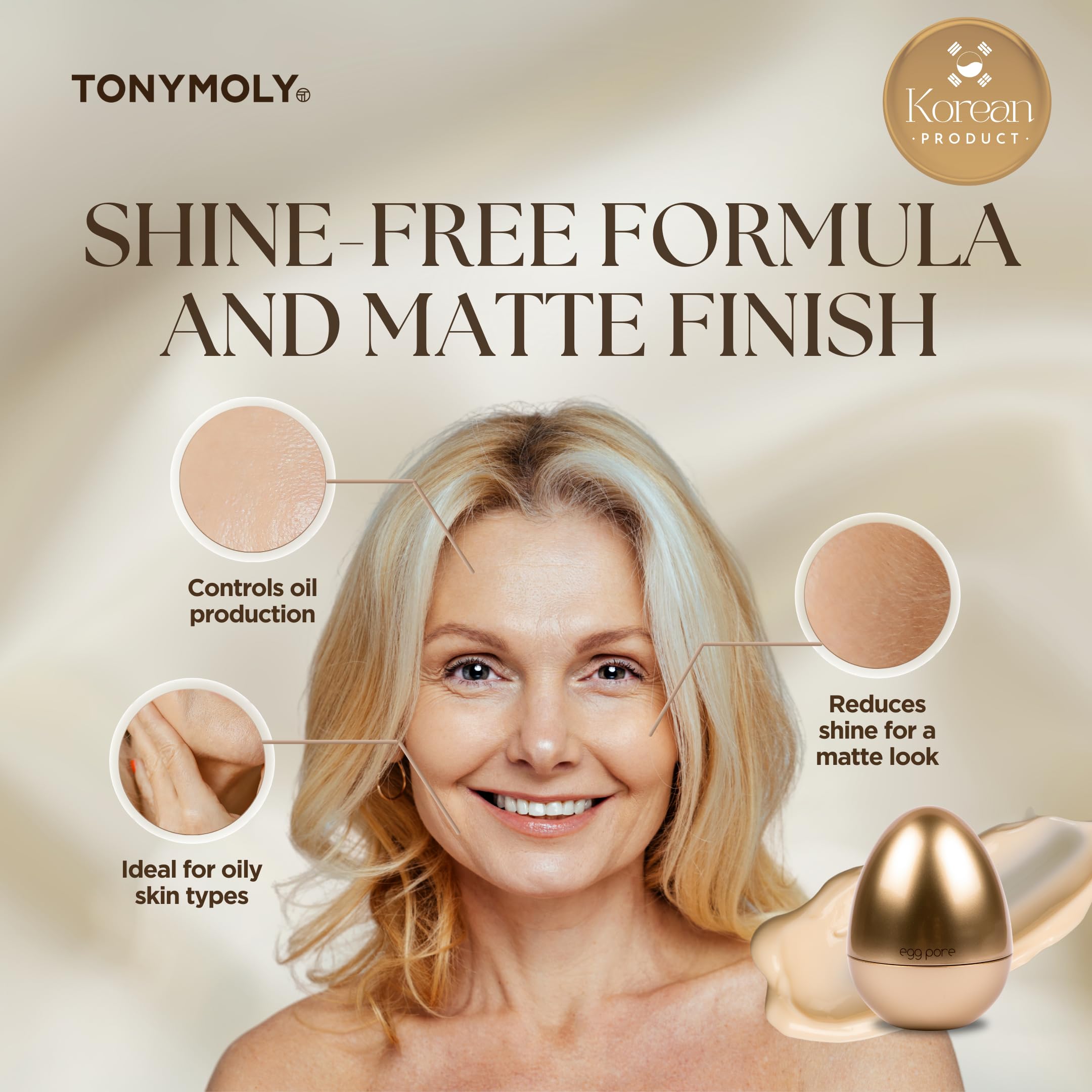 TONYMOLY Egg Pore Makeup Primer - Hydrating & Smoothing Face Primer for Flawless Skin | Korean Skincare | Perfect for Easter Gifts & Daily Makeup Base