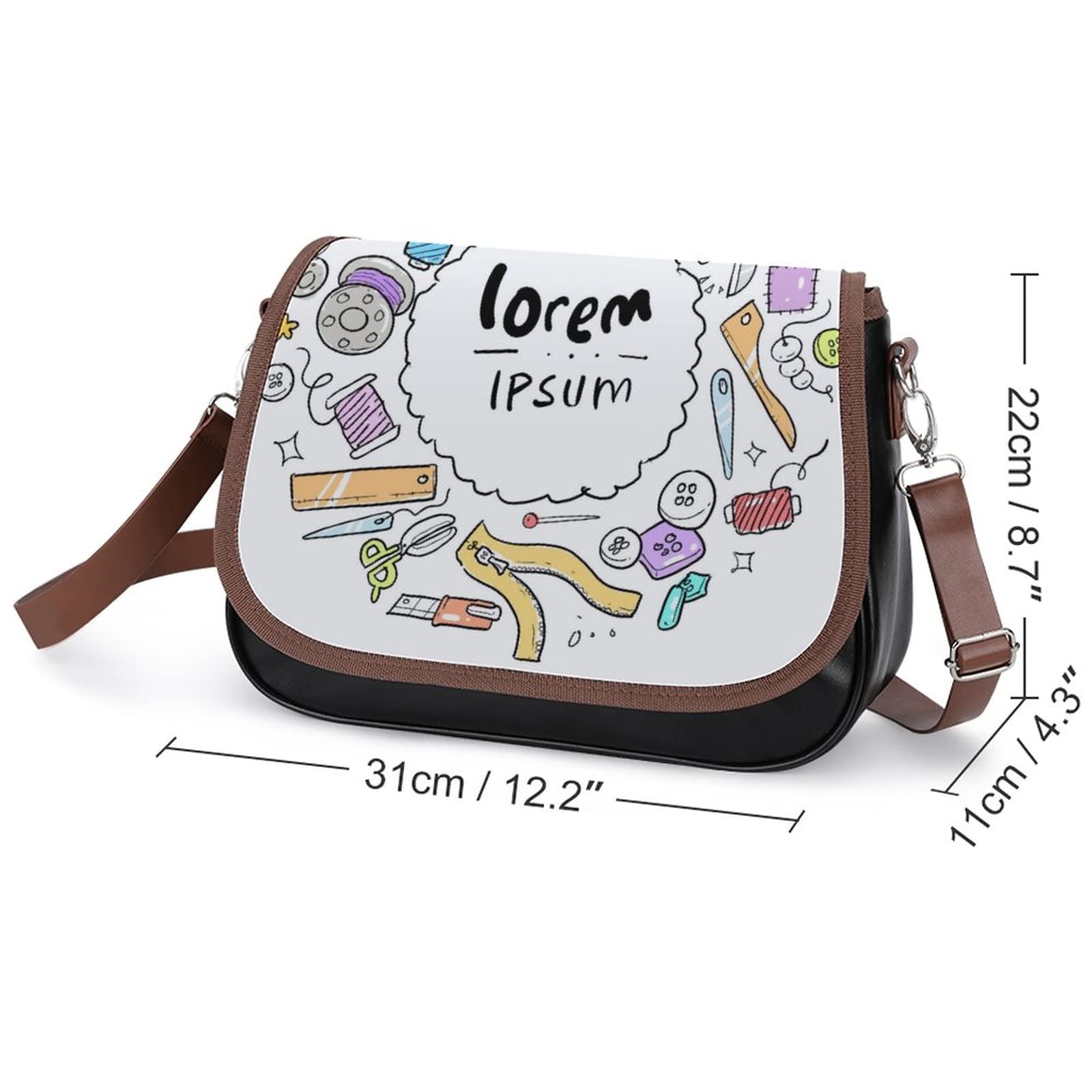 Trendy Printed Crossbody Bags for Women - Fashionable Leather Shoulder Bag & Satchel Hobo Purse with Doodle Design | Perfect for City Travel, Shopping & Daily Use
