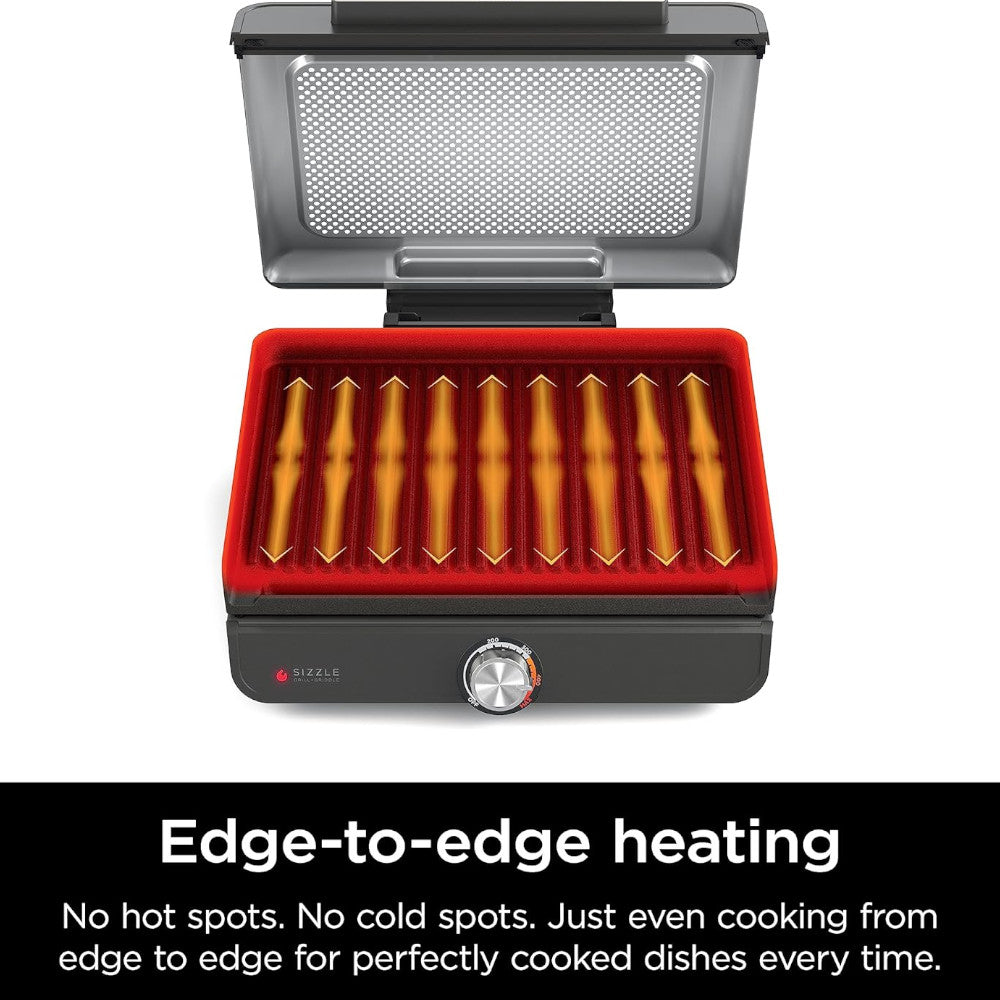 Ninja GR101CCO Electric Griddle & Indoor Grill - Certified Refurbished with Home Essentials Warranty | Perfect for Small Kitchens, Apartments & Healthy Cooking