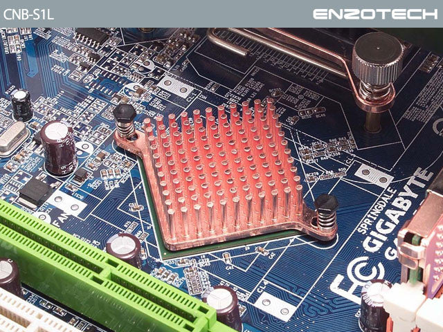 Enzotech Low Profile One Piece Forged Copper Northbridge Heatsink CNB-S1L - Premium Cooling Solution for PC Motherboards & Gaming Rigs