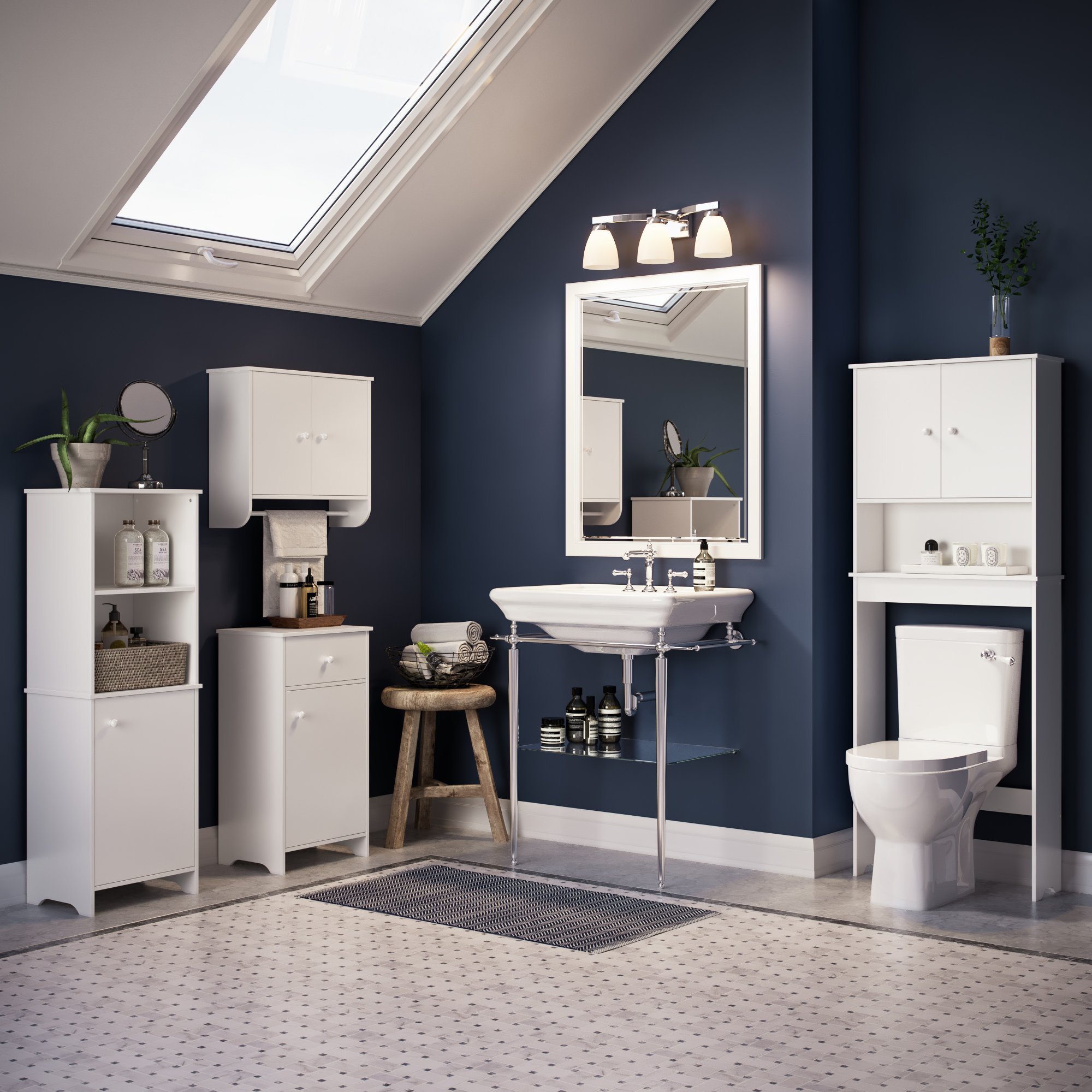 White Medford Wall Cabinet - Two-Door Storage for Kitchen & Bathroom