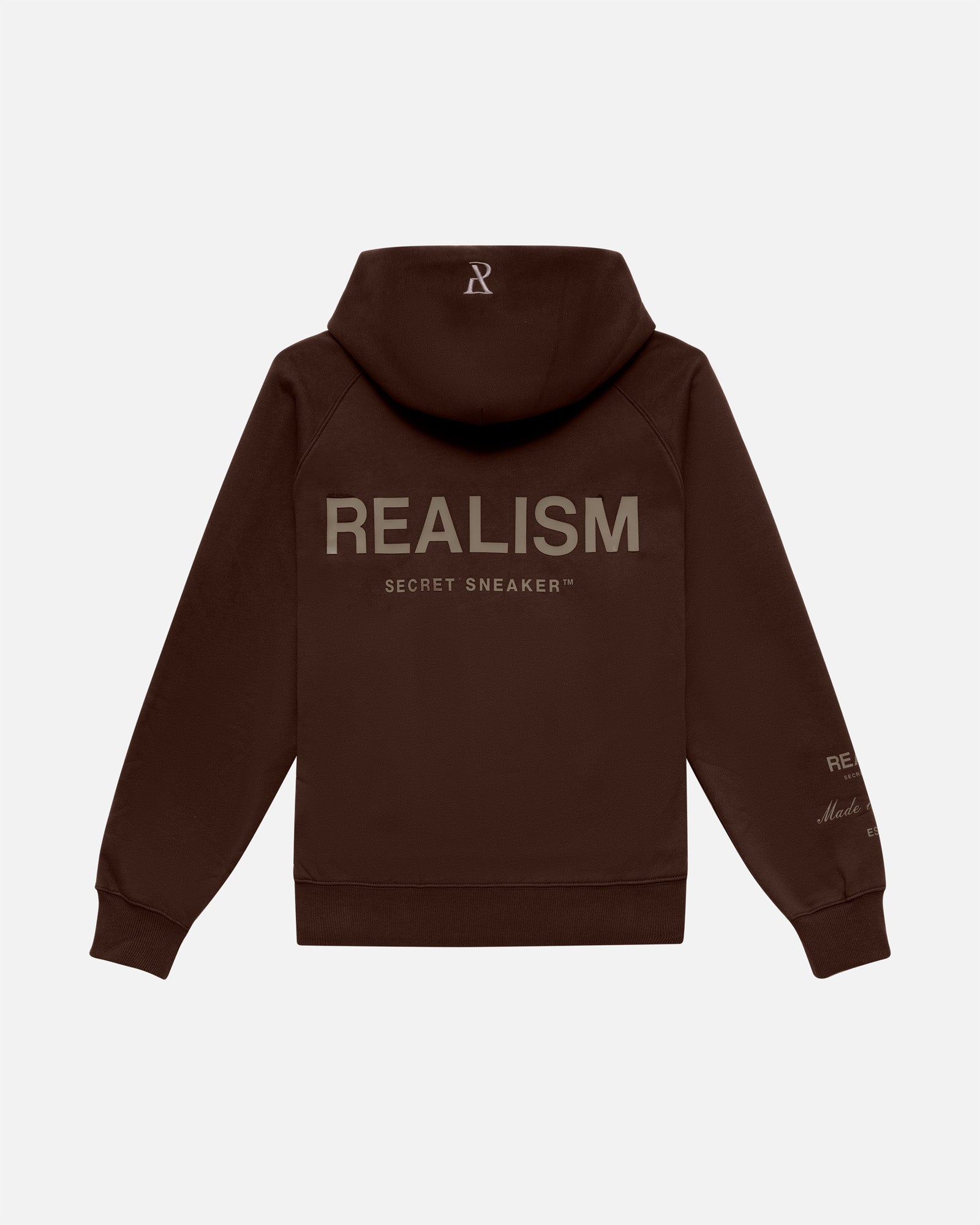 SSS Realism Radiant Zip Hoodie - Mocha Brown Pullover for Men & Women | Cozy Casual Wear for Fall & Winter Outdoor Activities
