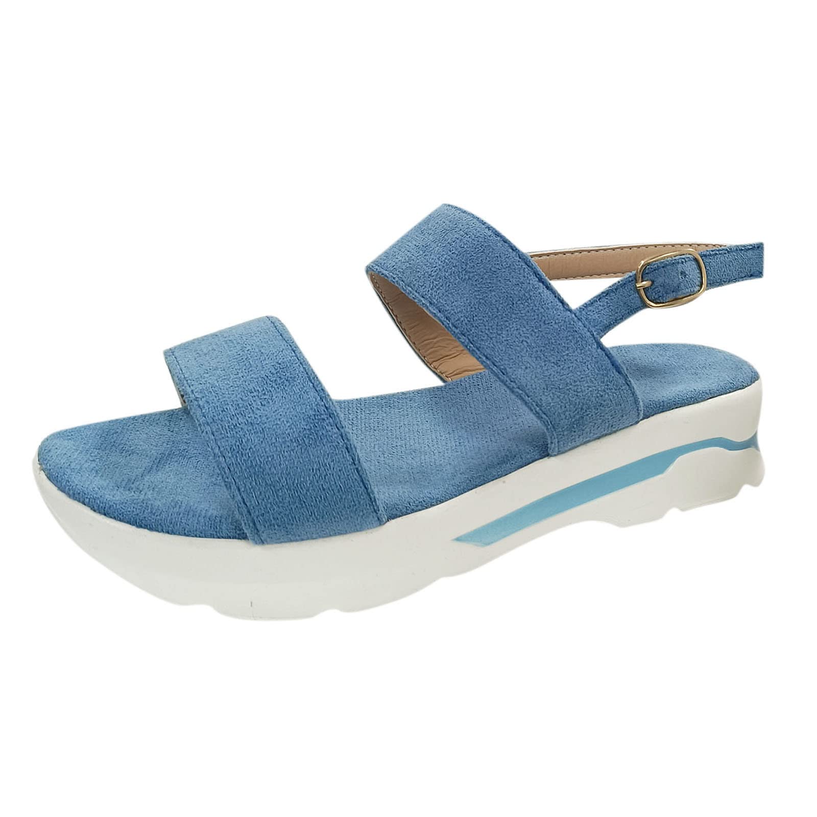 Women's Fashion Wedge Sandals - Casual Roman Style Platform Shoes with Buckle for Summer Outfits & Beach Vacations