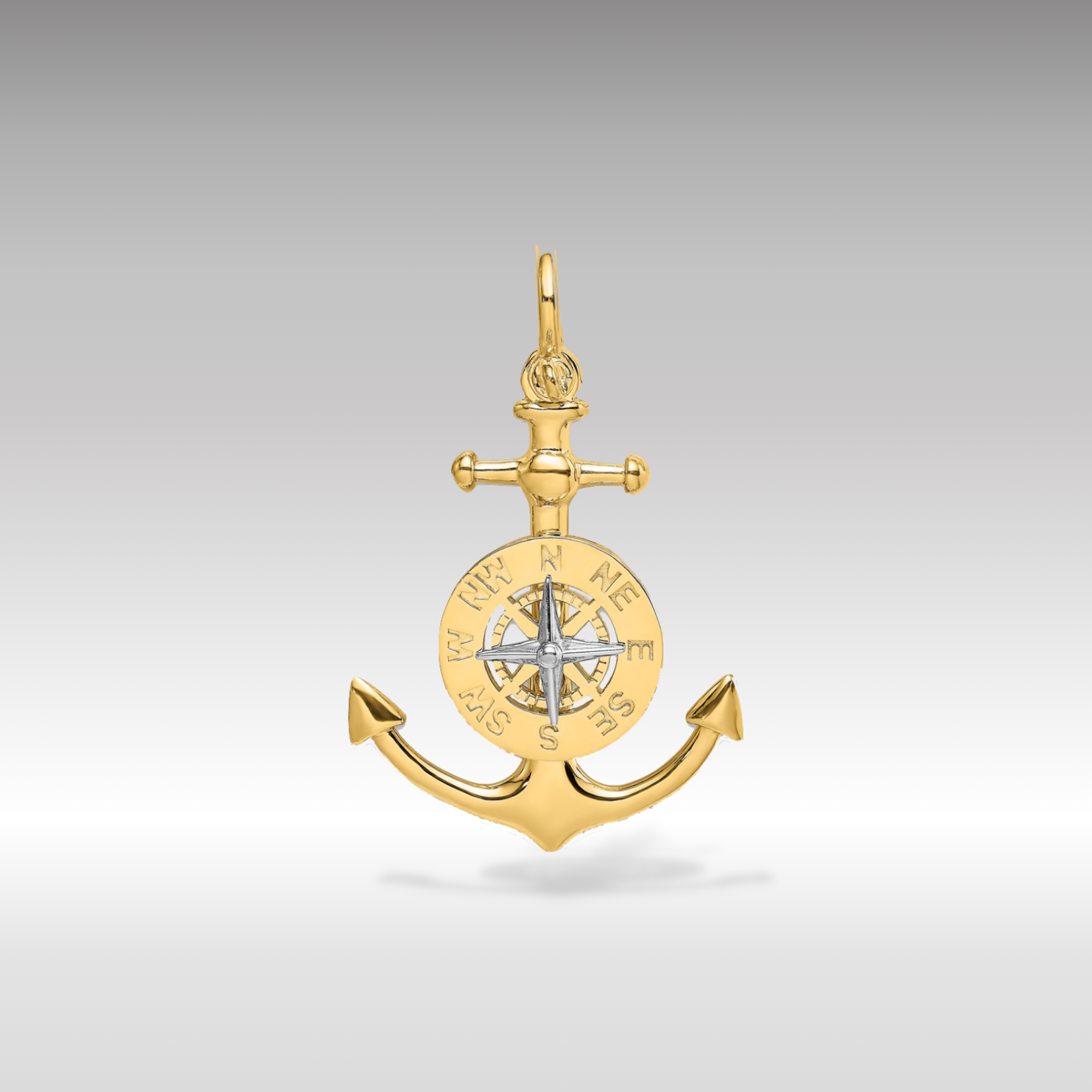 3D Gold Anchor with Compass Pendant Necklace - Nautical Jewelry for Men & Women - Perfect for Beach Parties, Sailing & Marine-Themed Gifts